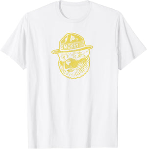 Smokey Bear Keep Our Forests Green & Growing! Distressed T-Shirt - T-Shirt | White
