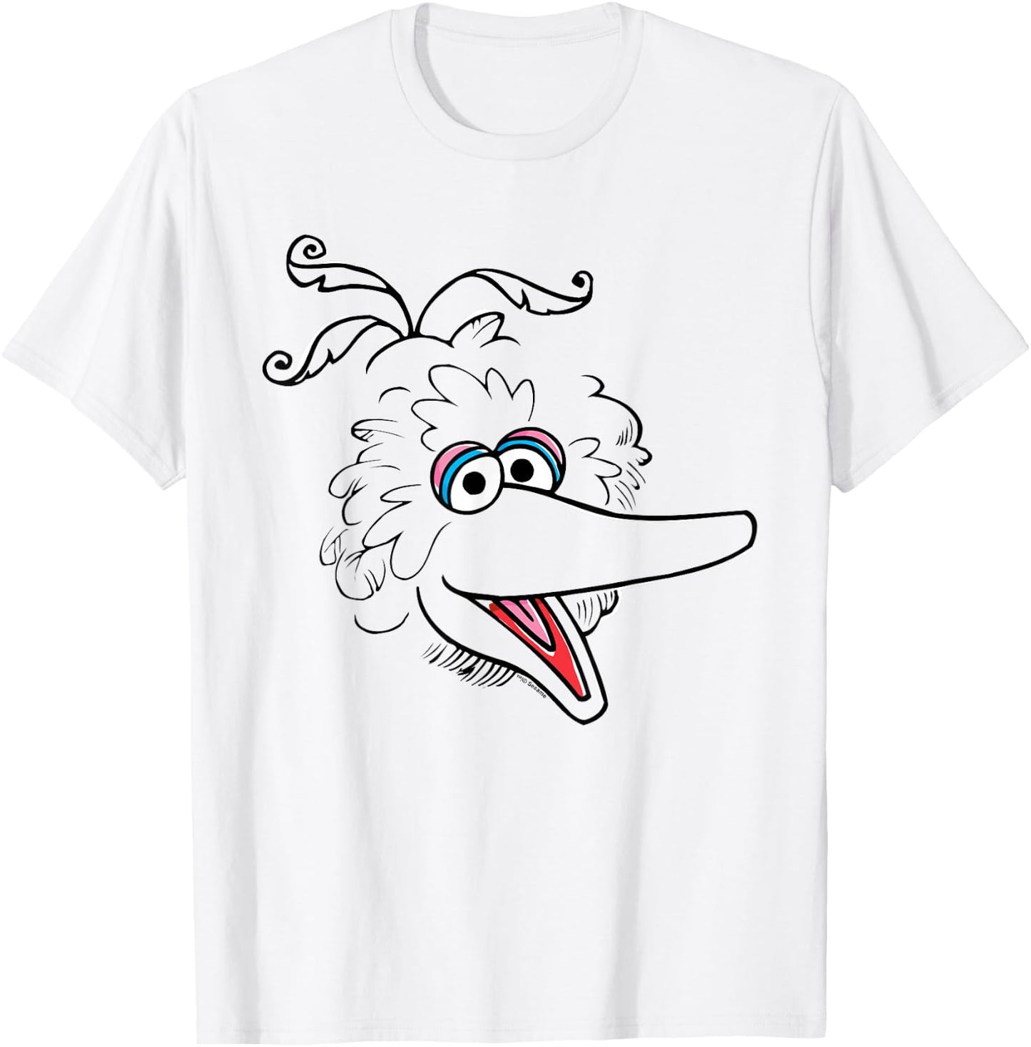 Sesame Street Big Bird Retro Sketch Face Halloween Costume T-Shirt - T-Shirt | White