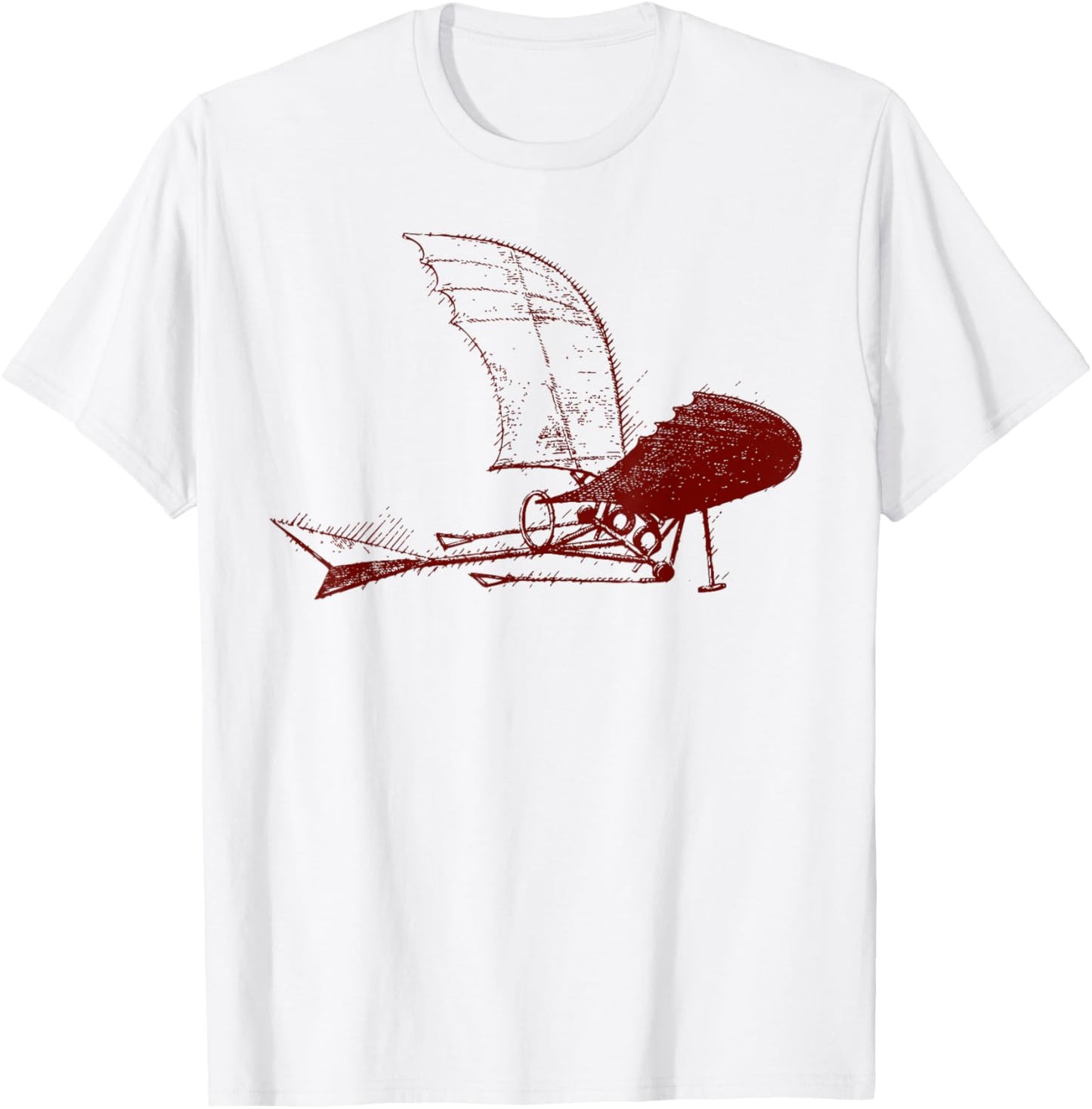 Leonardo da Vinci Airplane Glider T-Shirt - T-Shirt | White