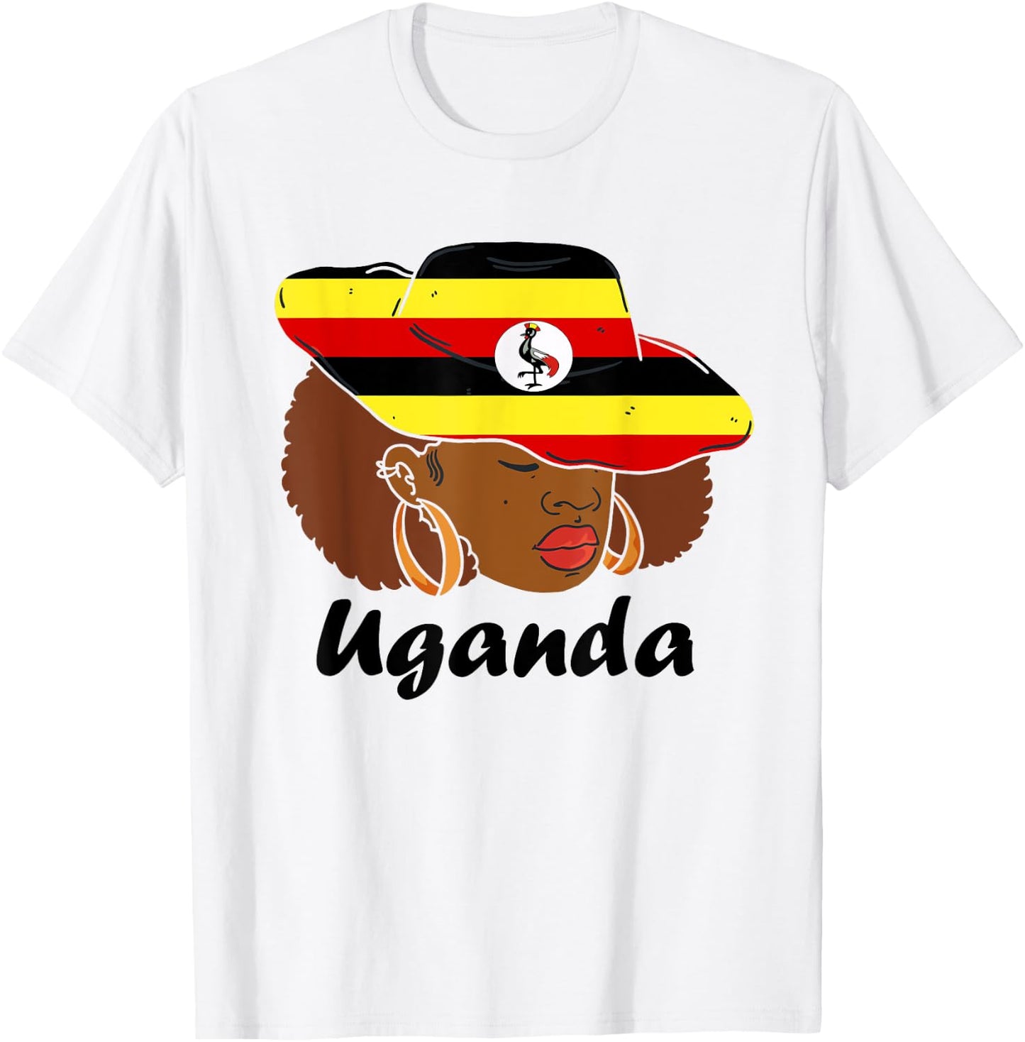 Uganda Woman Ugandan Pride Ugandan Flag Ugandan Roots T-Shirt - T-Shirt | White