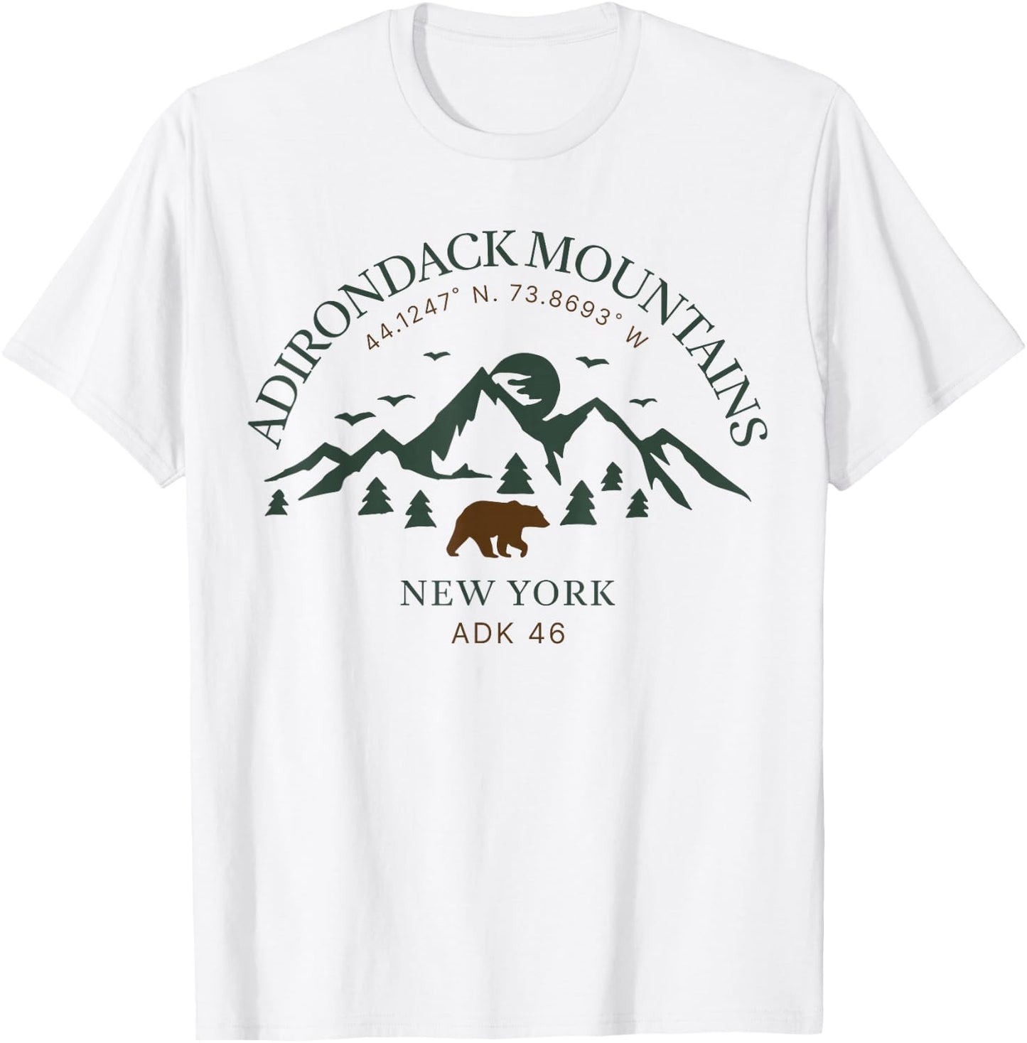 Adirondack Mountains Adk 46Er T-Shirt - T-Shirt | White