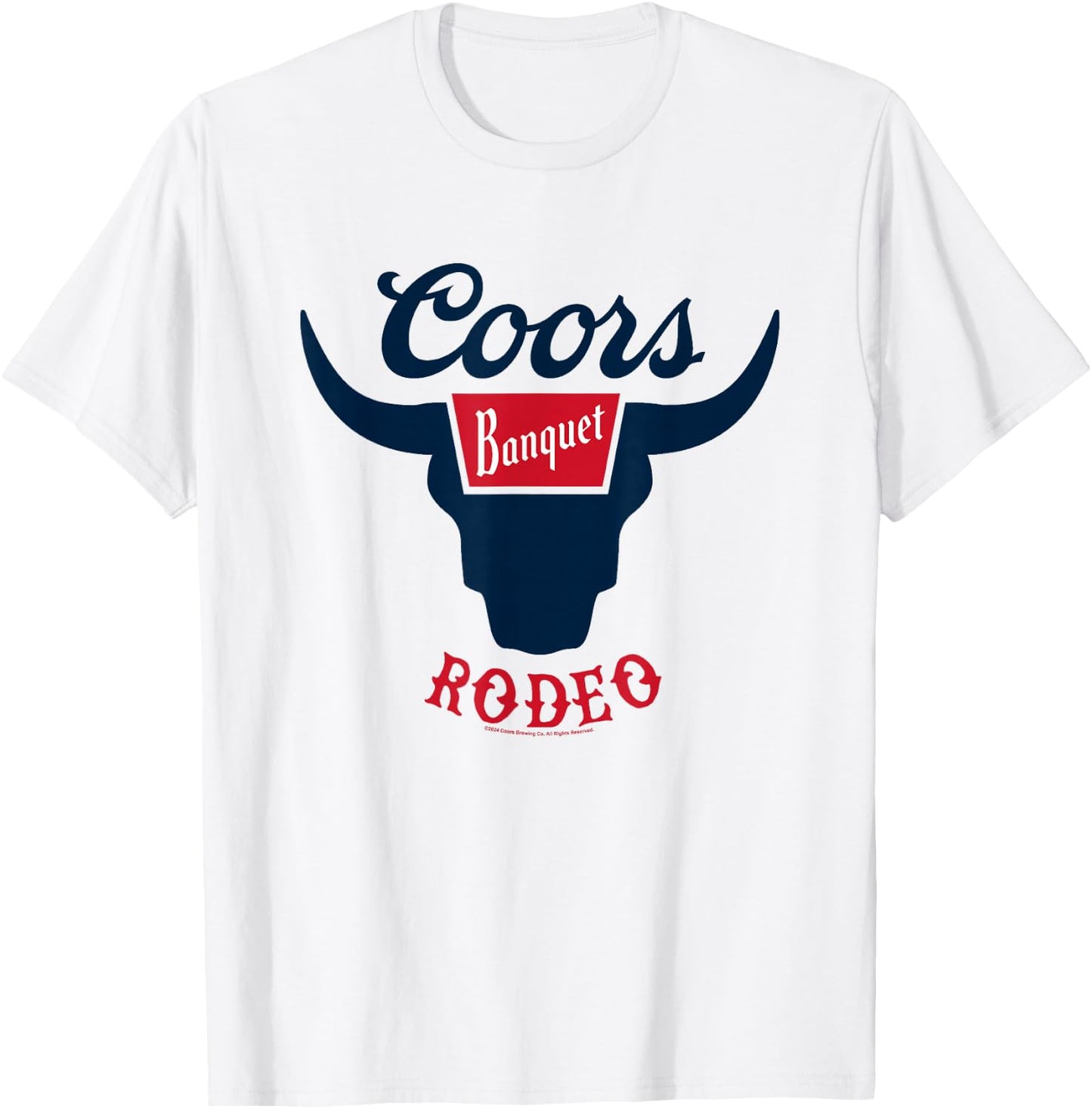 Coors Banquet Rodeo Bull Horns Classic Badge T-Shirt - T-Shirt | White