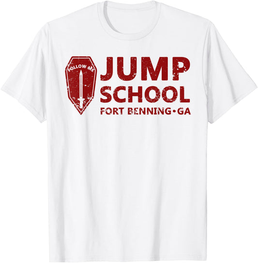 Jumpmaster Follow Me Jump School Airborne Fort Benning T-Shirt - T-Shirt | White