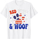 Red White And Woof Patriotic Dog Lover USA Flag 4th Of July T-Shirt - T-Shirt | White
