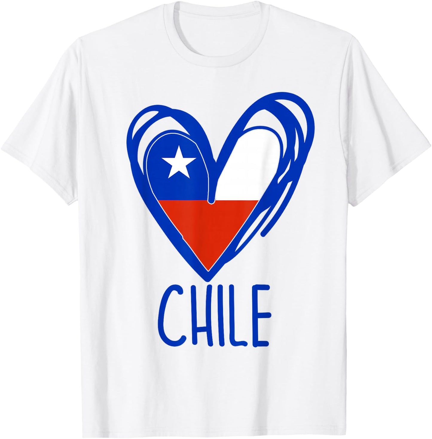 Patriotic Chile Flag Heart Graphic Chilean Pride Kids Girls T-Shirt - T-Shirt | White