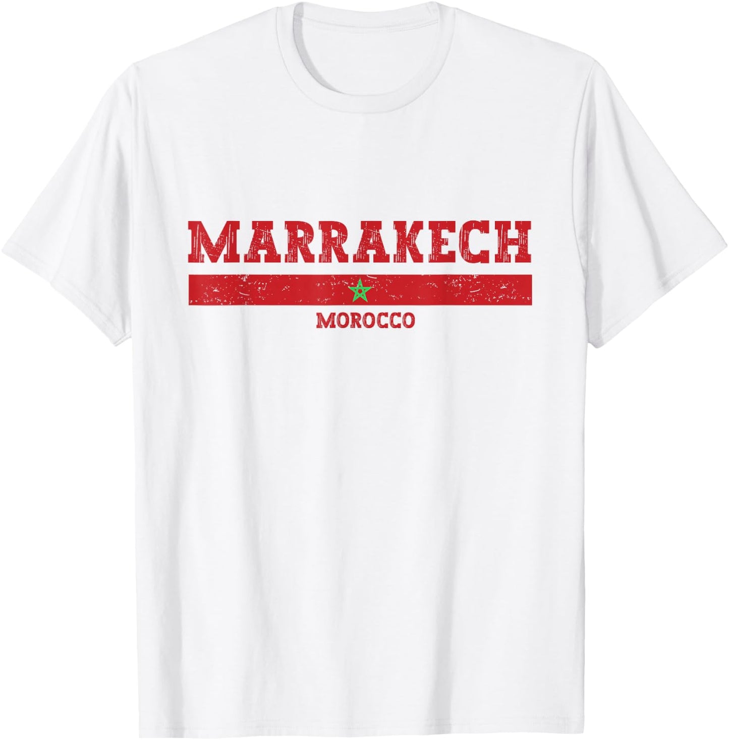 Vintage Marrakech Morocco shirt - Moroccan Flag Marrakech T-Shirt - T-Shirt | White