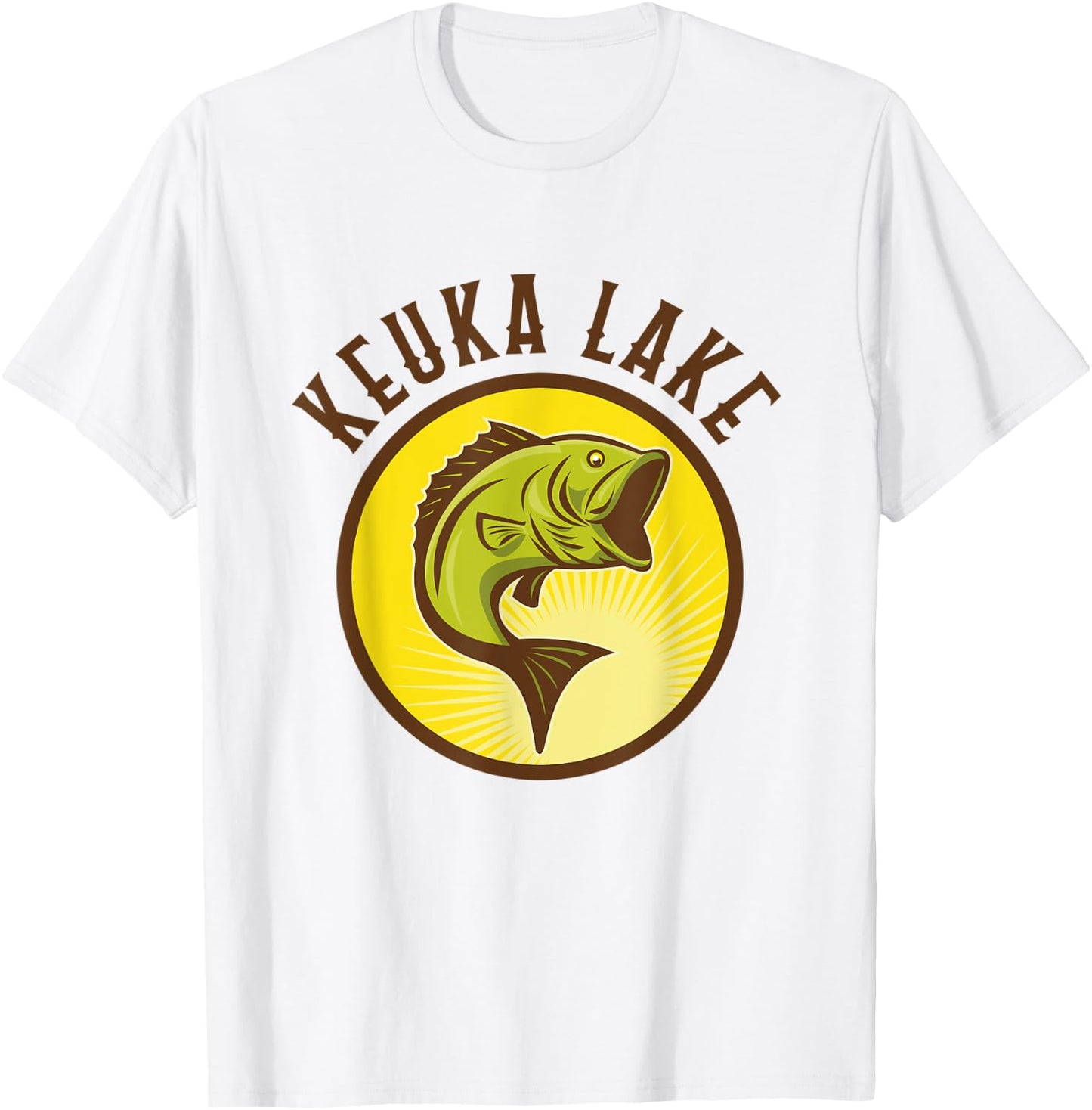 Keuka Lake Largemouth Bass Fishing T-Shirt - T-Shirt | White