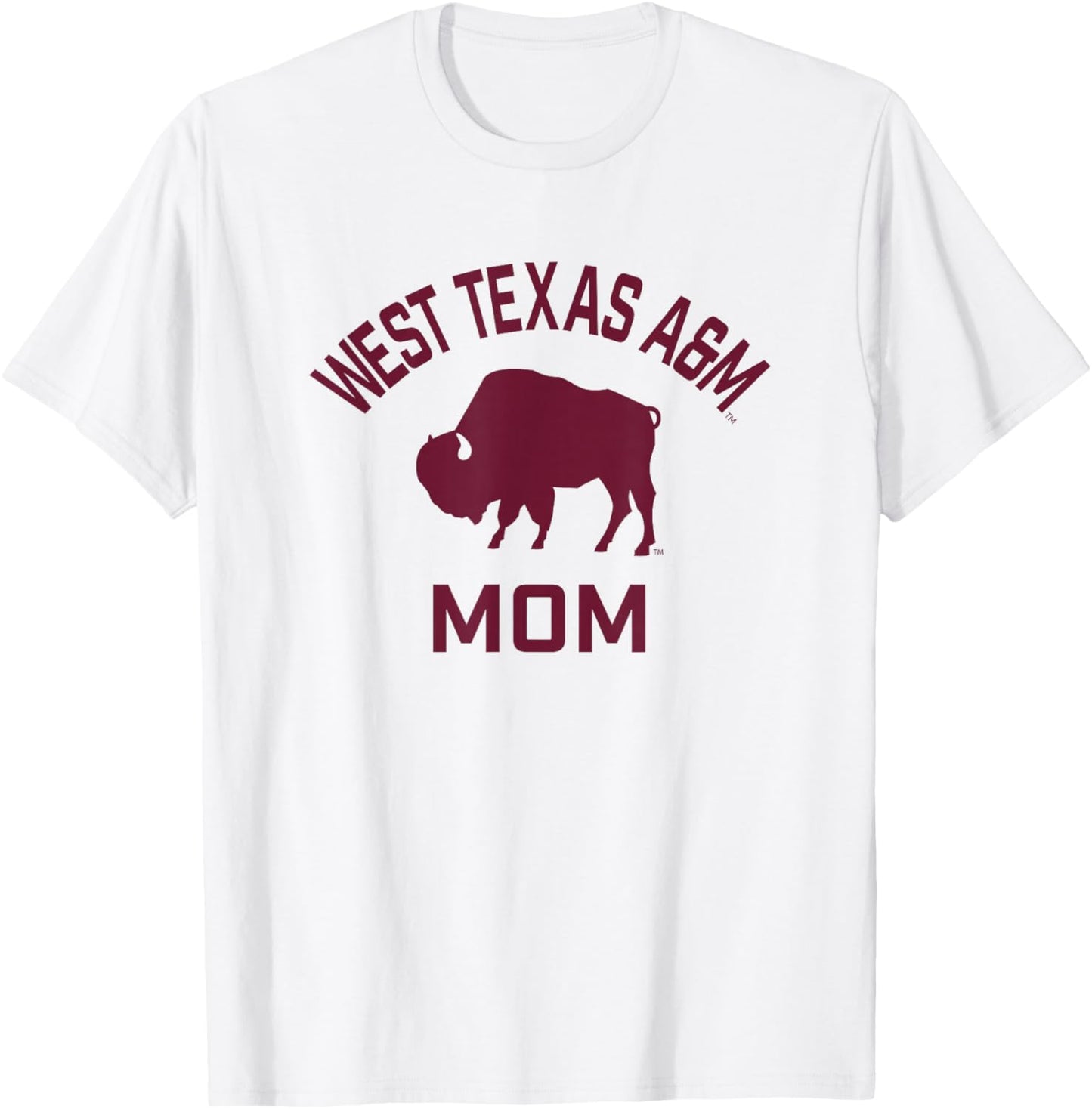 West Texas A&M WTAMU Buffaloes Arched Mom T-Shirt - T-Shirt | White