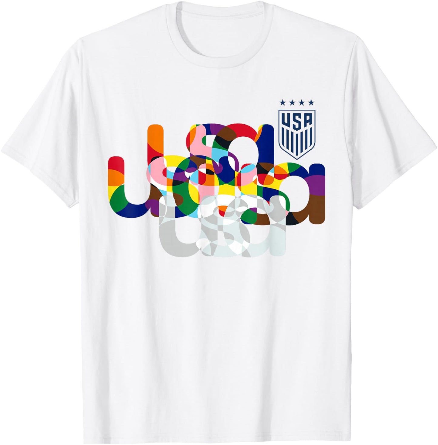 Officially Licensed U.S. Soccer USA Pride T-Shirt - T-Shirt | White