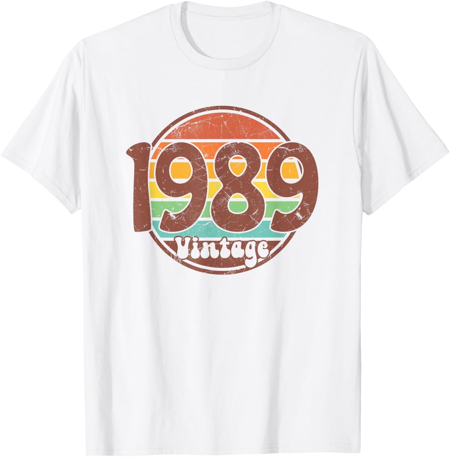 Born In 1989 Birthday, Simple Vintage Born In 1989 Birthday T-Shirt - T-Shirt | White
