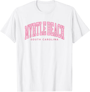 Retro Myrtle Beach South Carolina beach girls summer T-Shirt - T-Shirt | White