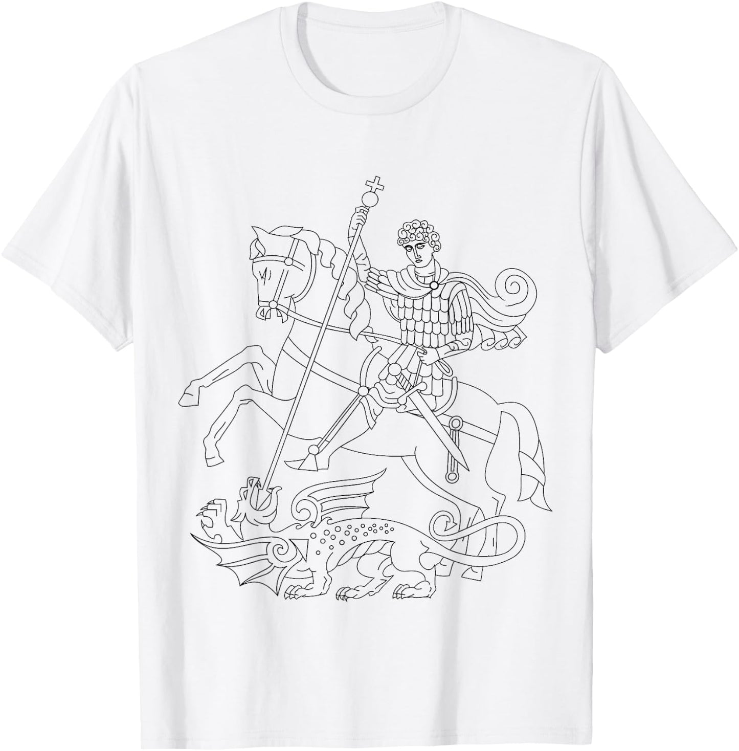 St. George and the Dragon Soldier Saint Crusades T-Shirt - T-Shirt | White