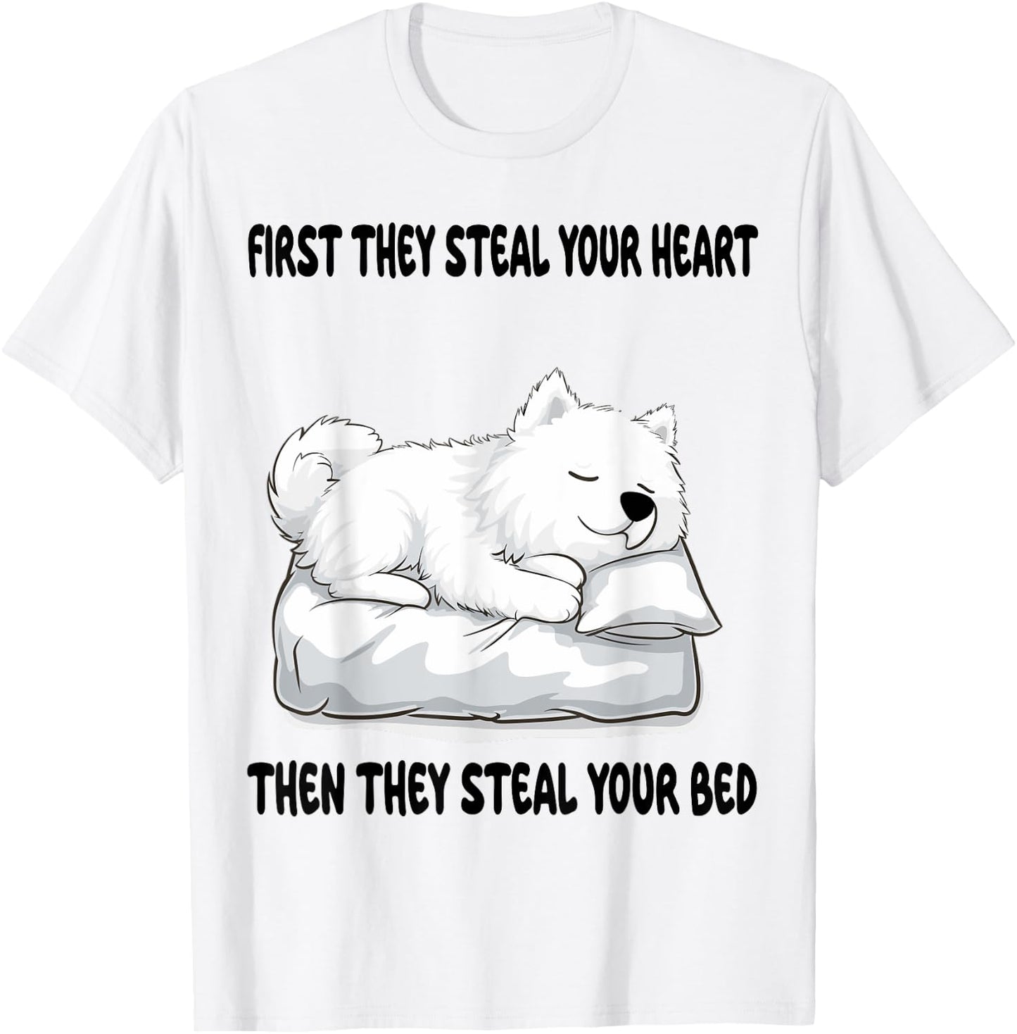 Samoyed Sleeping Pajamas Nightgown T-Shirt - T-Shirt | White