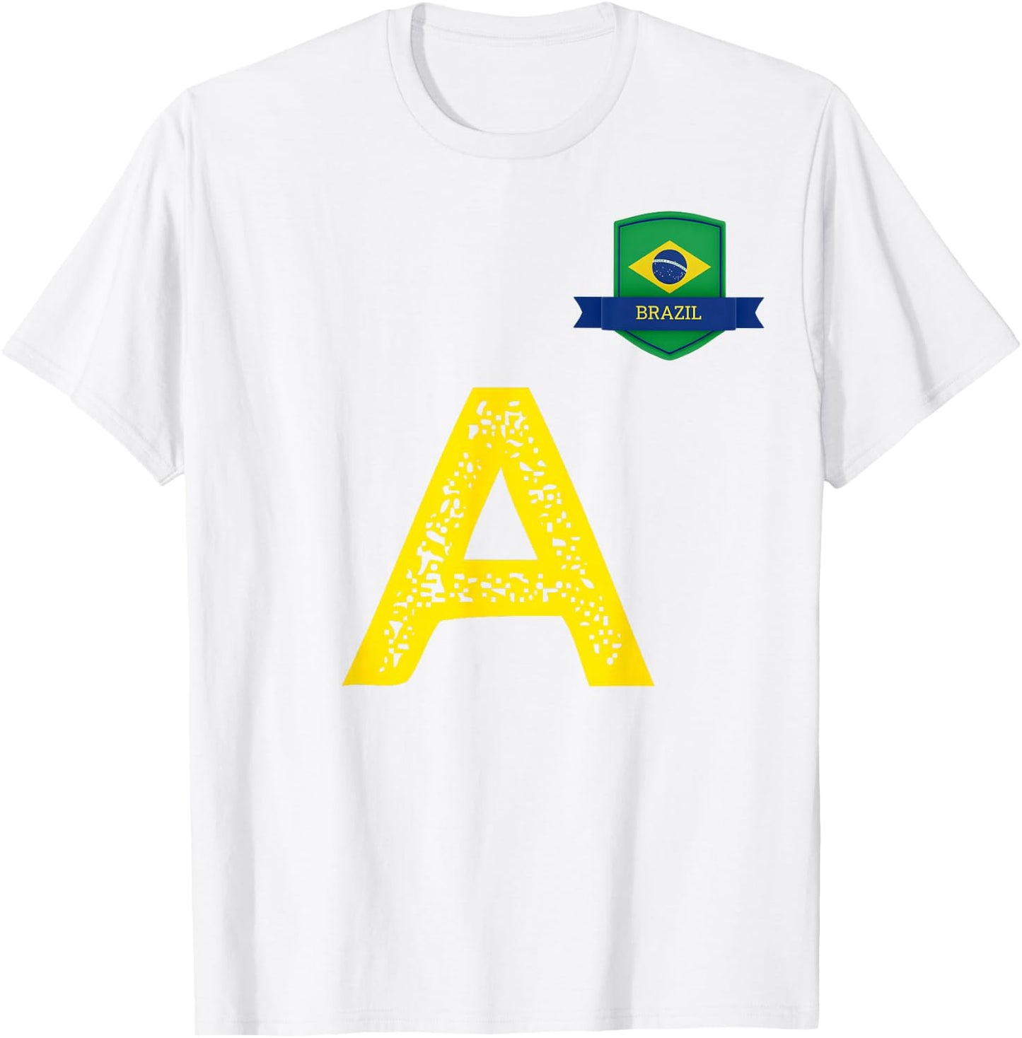 Brazil Human-Flag Letter A Brazil T-Shirt - T-Shirt | White