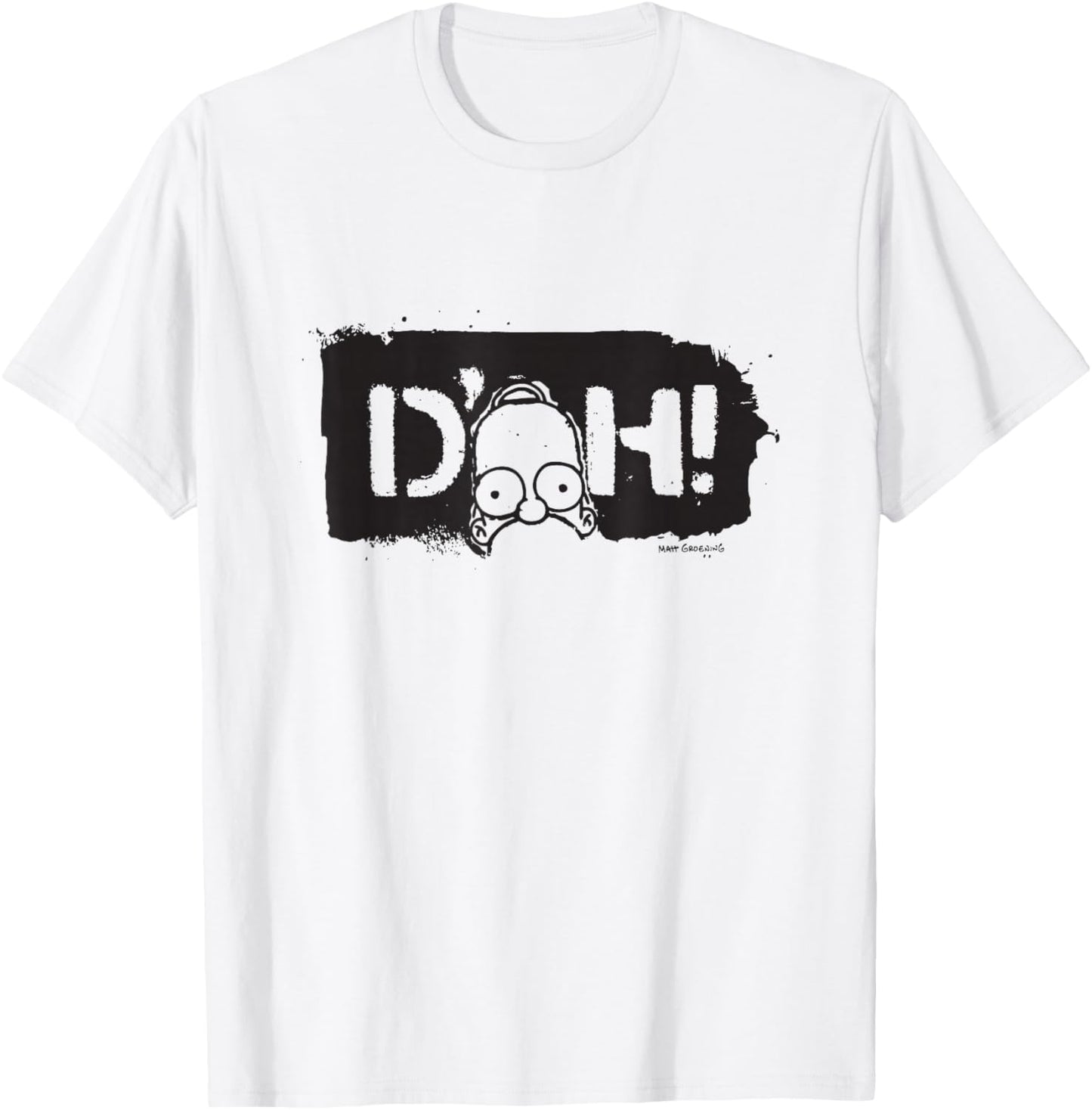 The Simpsons Homer Iconic Phrase D'OH Graffiti Big Logo T-Shirt - T-Shirt | White