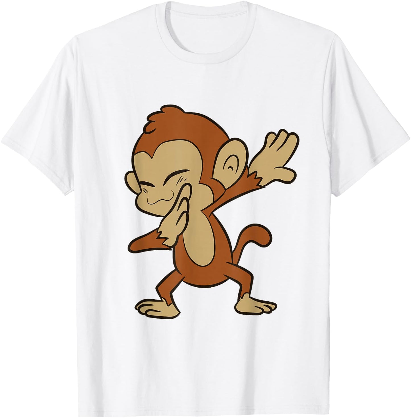 Monkey Animal Ape Funny Dabbing Monkey T-Shirt - T-Shirt | White