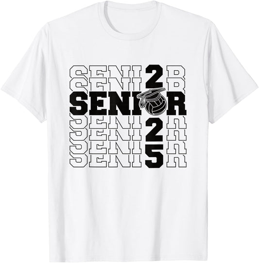 Class of 2025 Volleyball Senior Night T-Shirt - T-Shirt | White