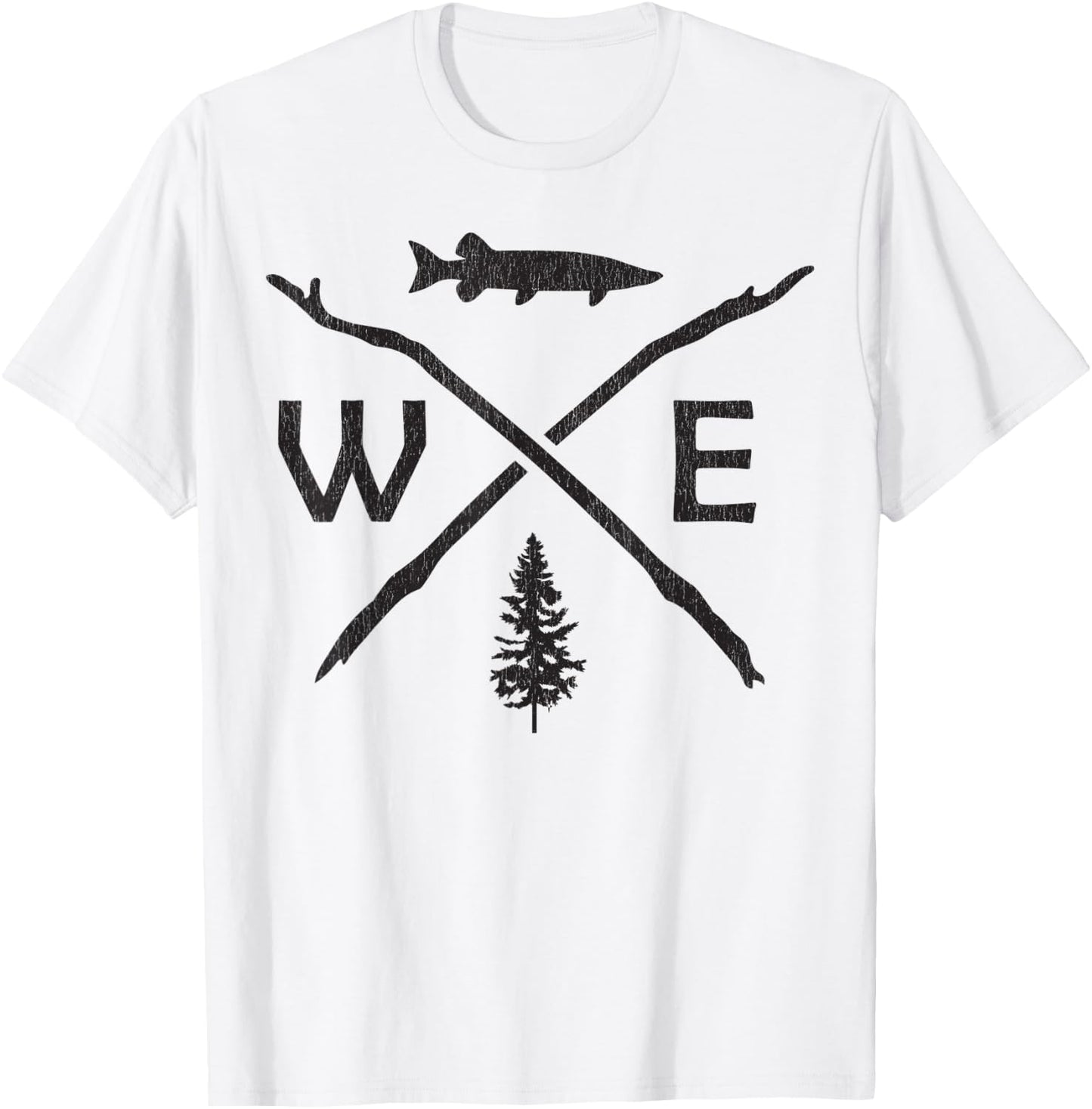 Musky Fishing - Muskie Compass Outdoor Fisherman Gift T-Shirt - T-Shirt | White