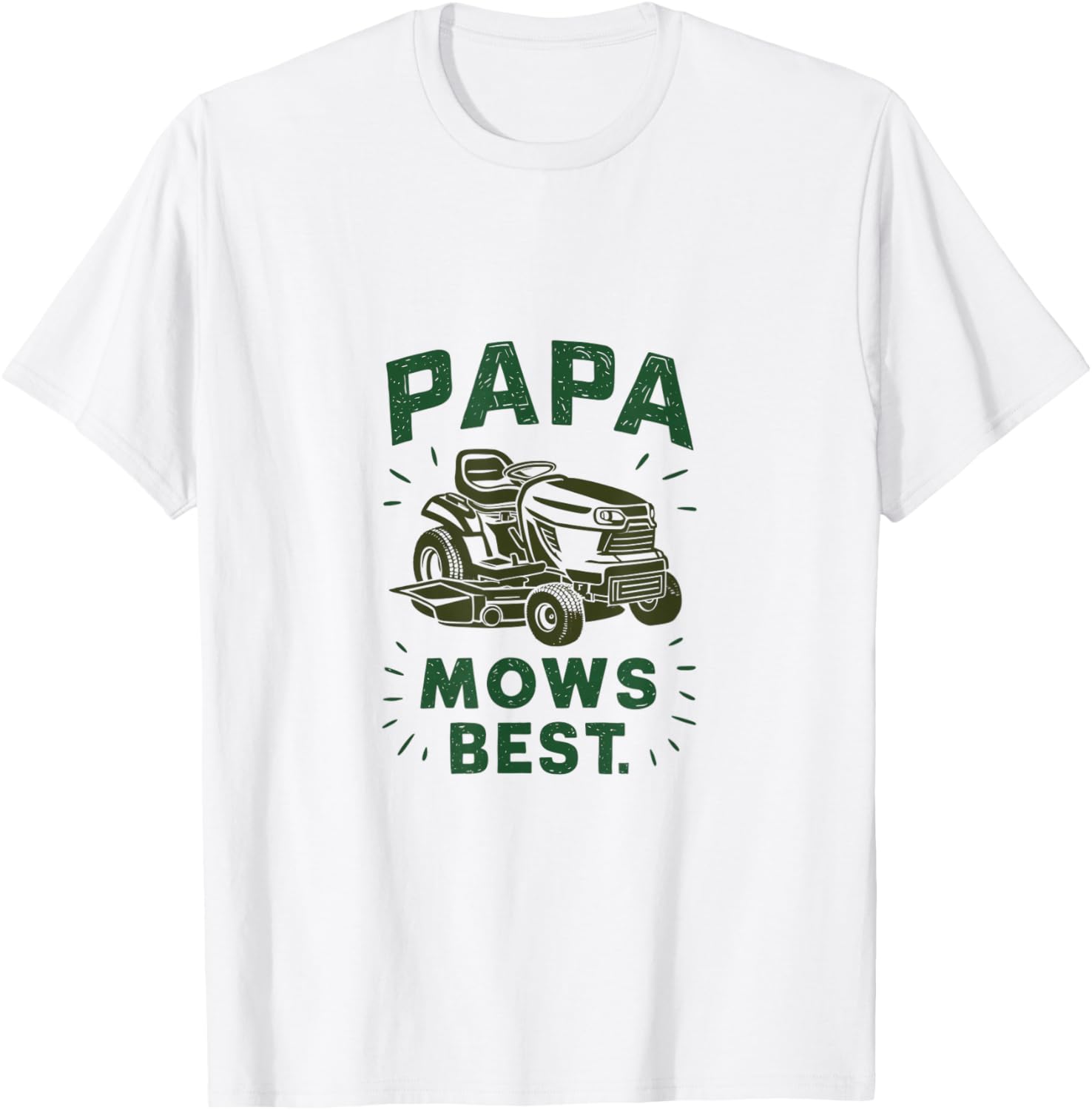 Papa Mows Best I Lawn Care I Dad Joke I Mowing T-Shirt - T-Shirt | White
