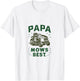 Papa Mows Best I Lawn Care I Dad Joke I Mowing T-Shirt - T-Shirt | White