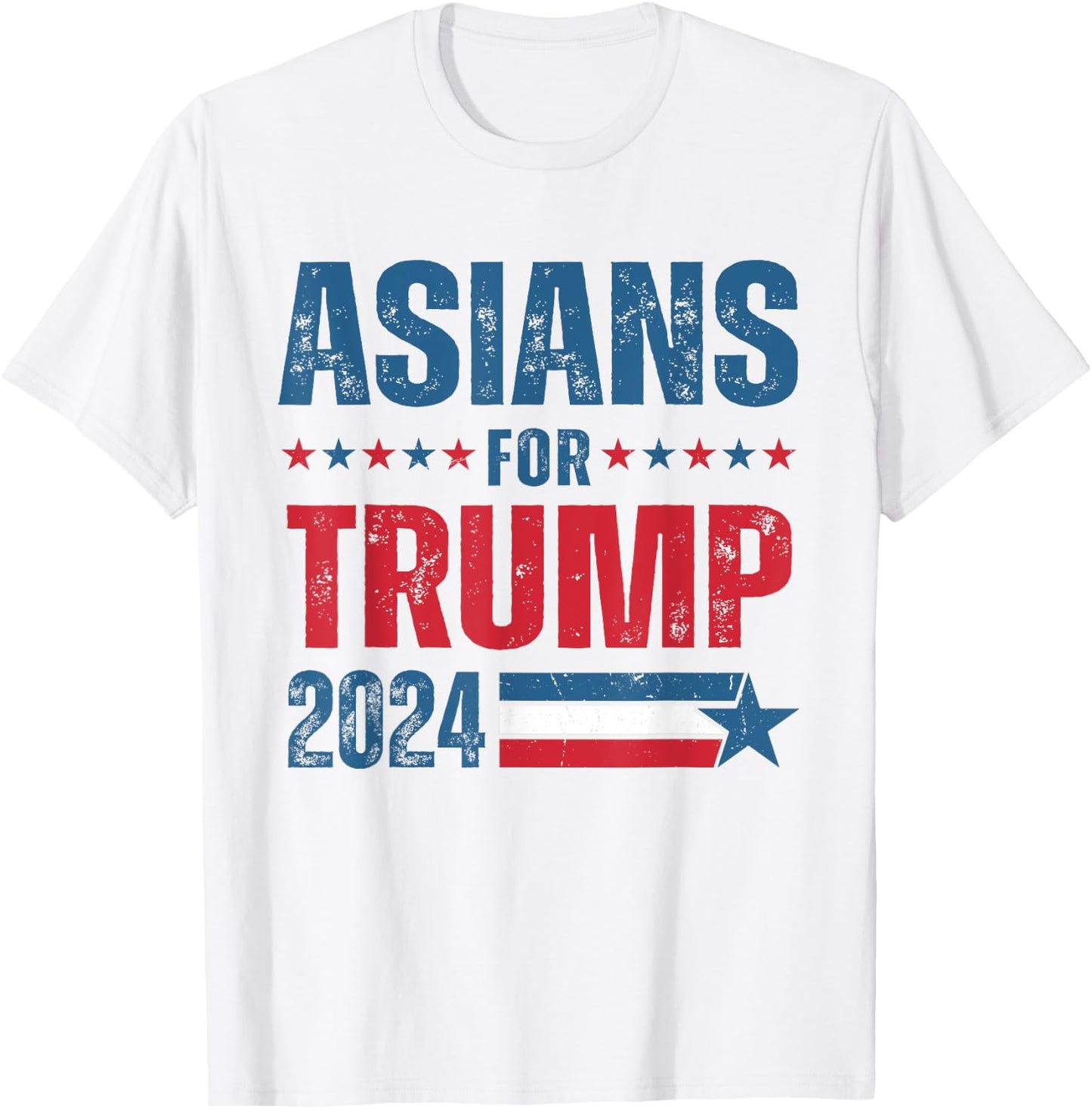 Asians For Trump 2024 Respublican US Flag T-Shirt - T-Shirt | White