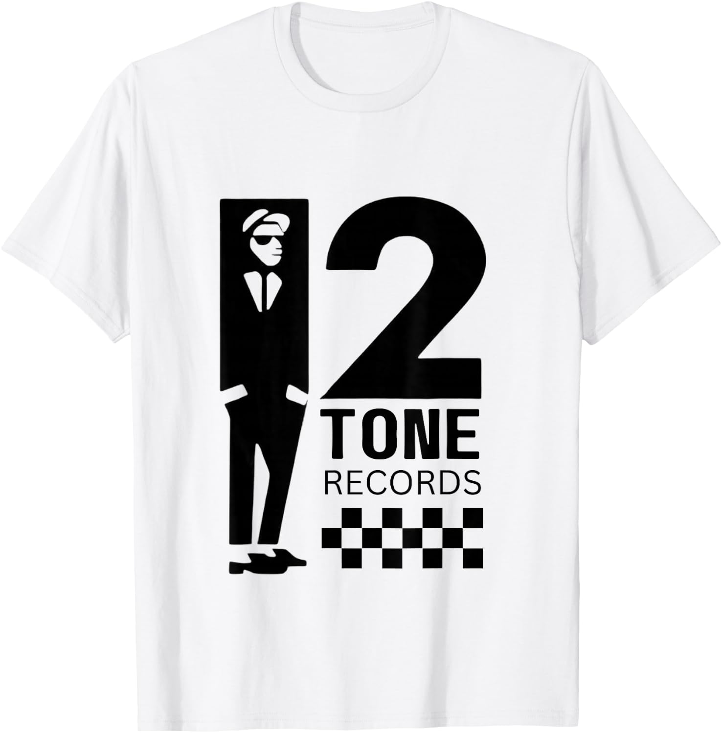 Two Tone Ska Music Checkerboard T-Shirt - T-Shirt | White