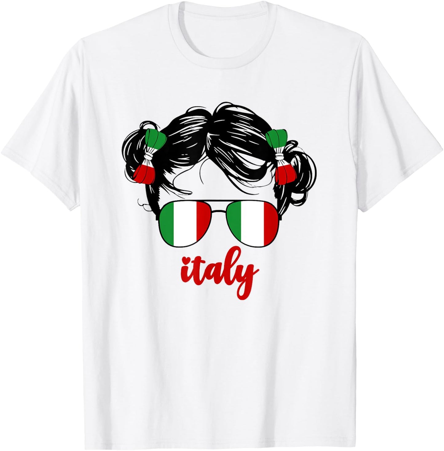 Cute Italian Girl For Kids Pride Italia Italy Flag Girls T-Shirt - T-Shirt | White