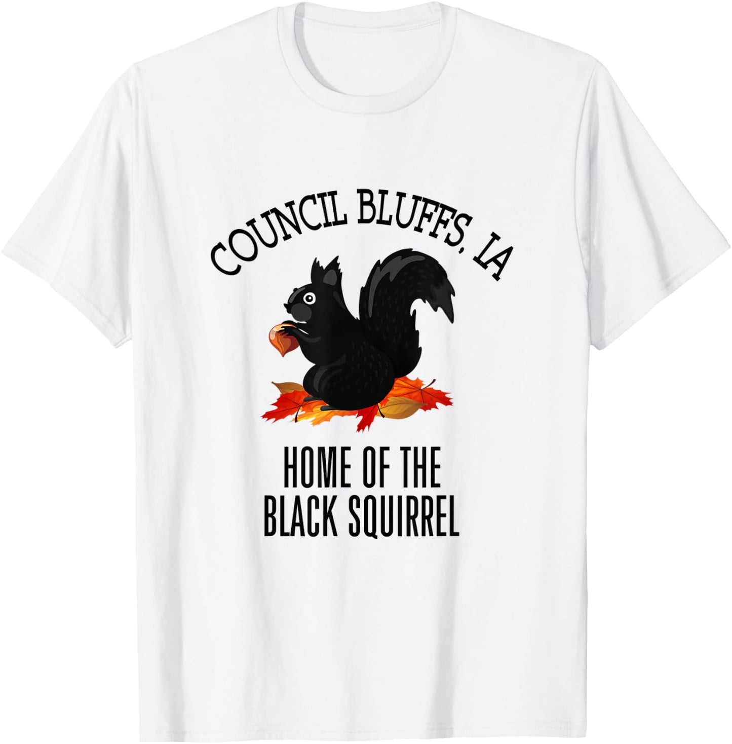 Council Bluffs Home of the Black Squirrel T-Shirt - T-Shirt | White