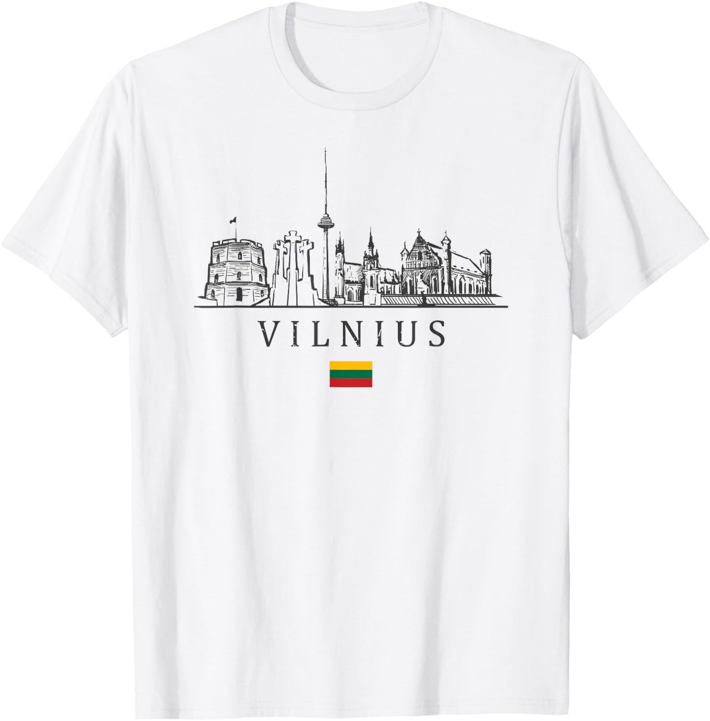 Vintage Vilnius Lithuania Vacation | Lithuania Lover T-Shirt - T-Shirt | White