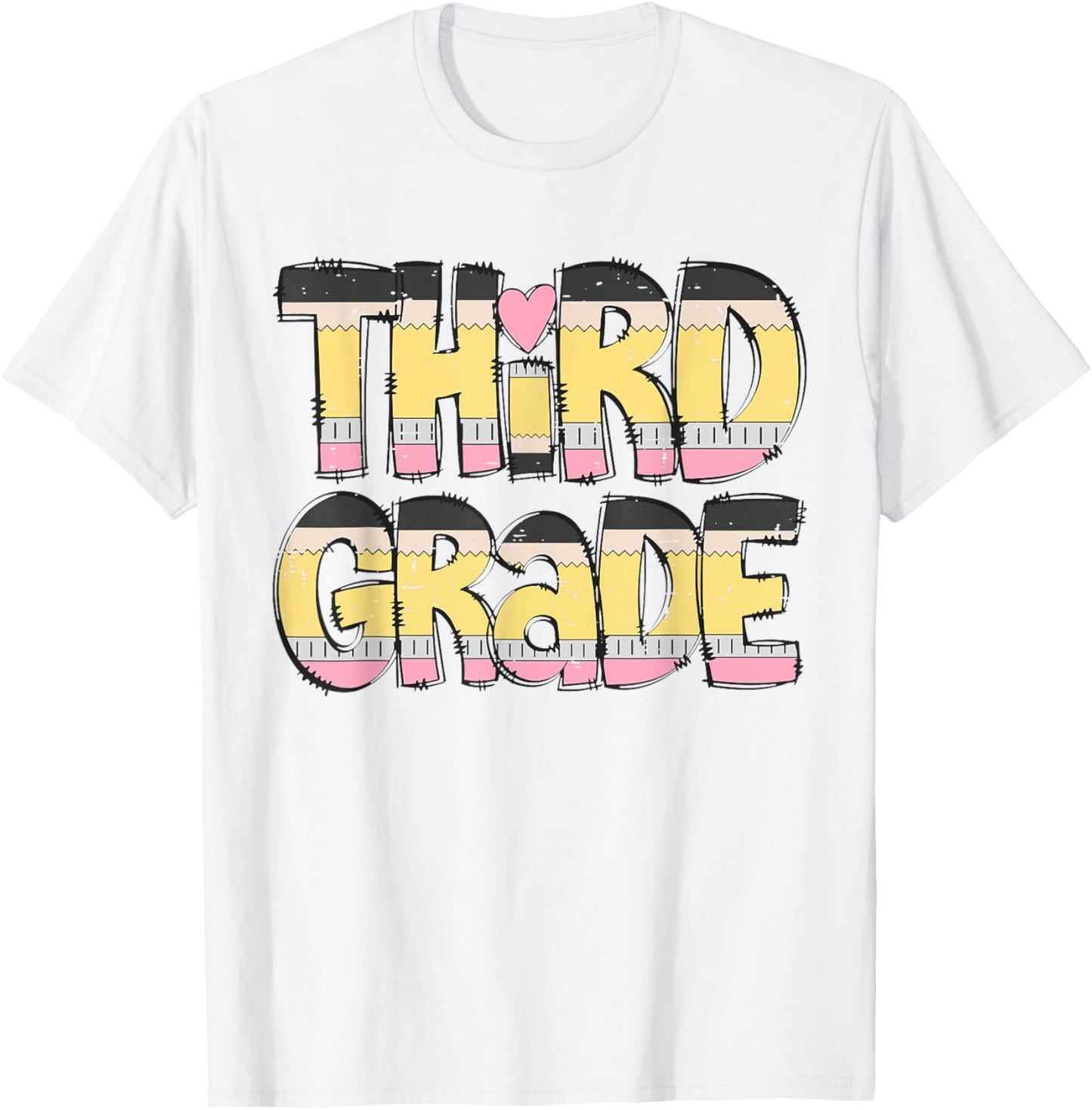 Pencil Letter Teacher Student Third Grade Back To School T-Shirt - T-Shirt | White
