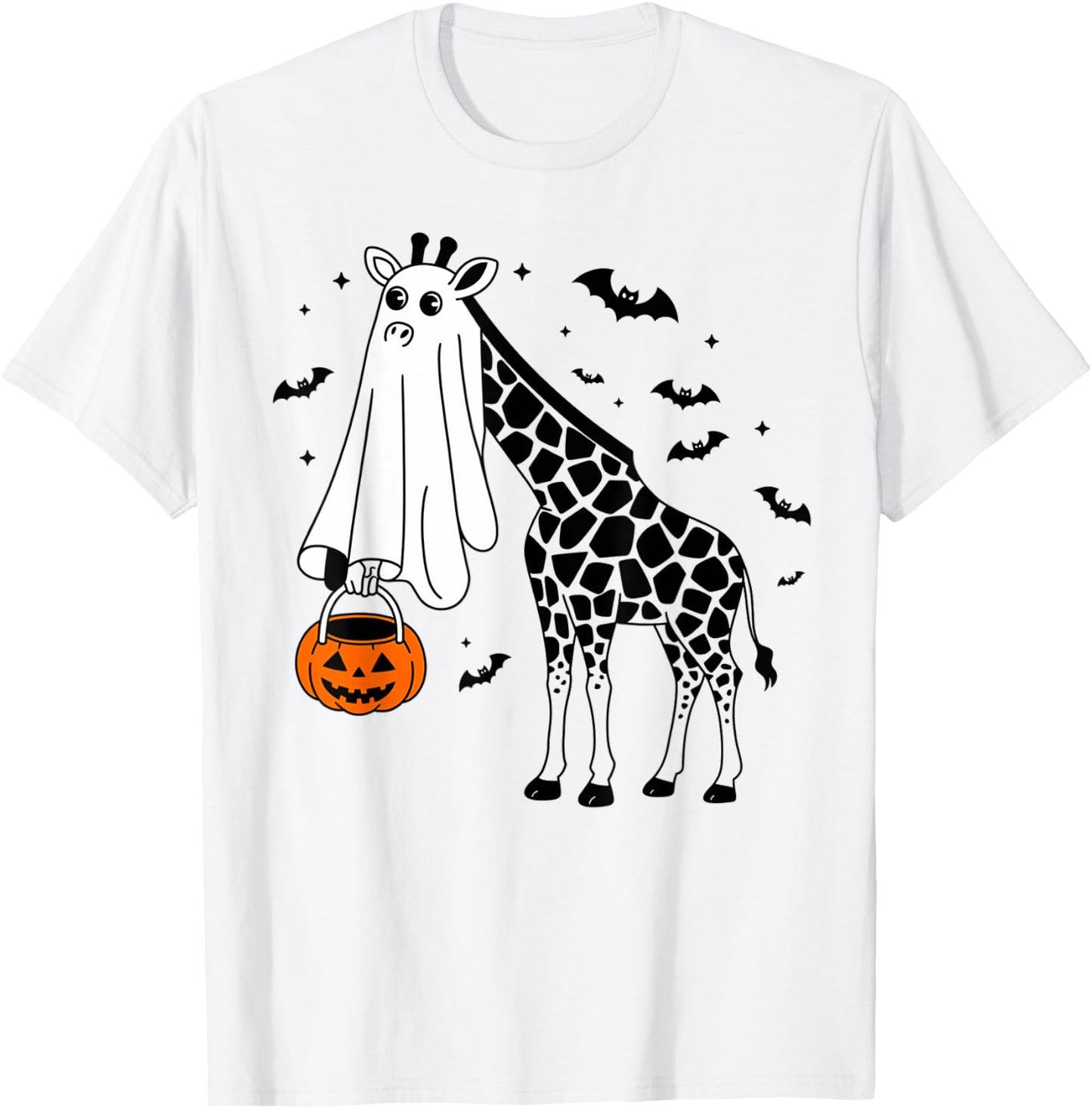 Funny Halloween Giraffe Ghost Costume Trick Or Treat T-Shirt - T-Shirt | White