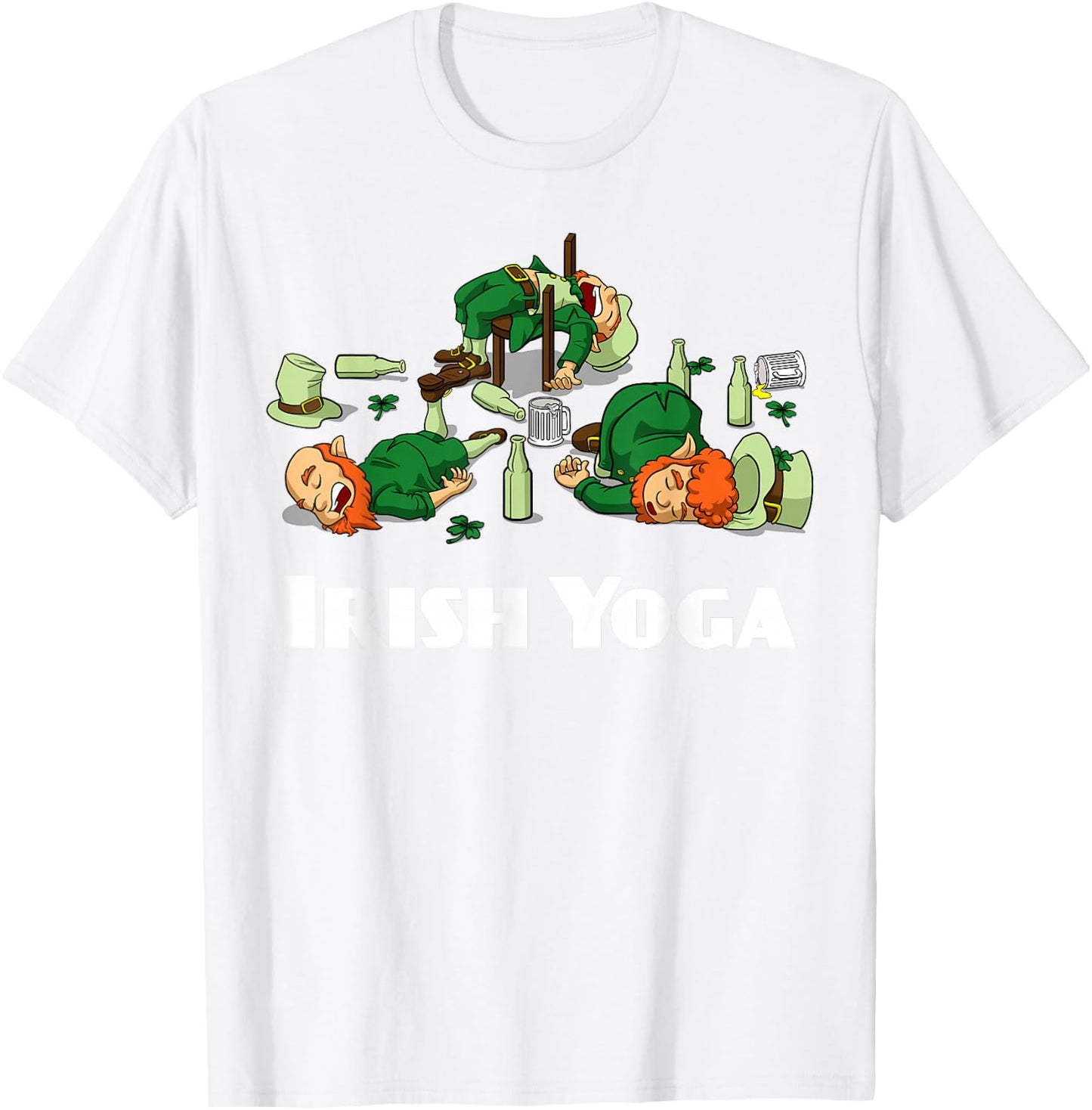 Irish Yoga Funny St. Patrick's Day Leprechaun Matching Group T-Shirt - T-Shirt | White