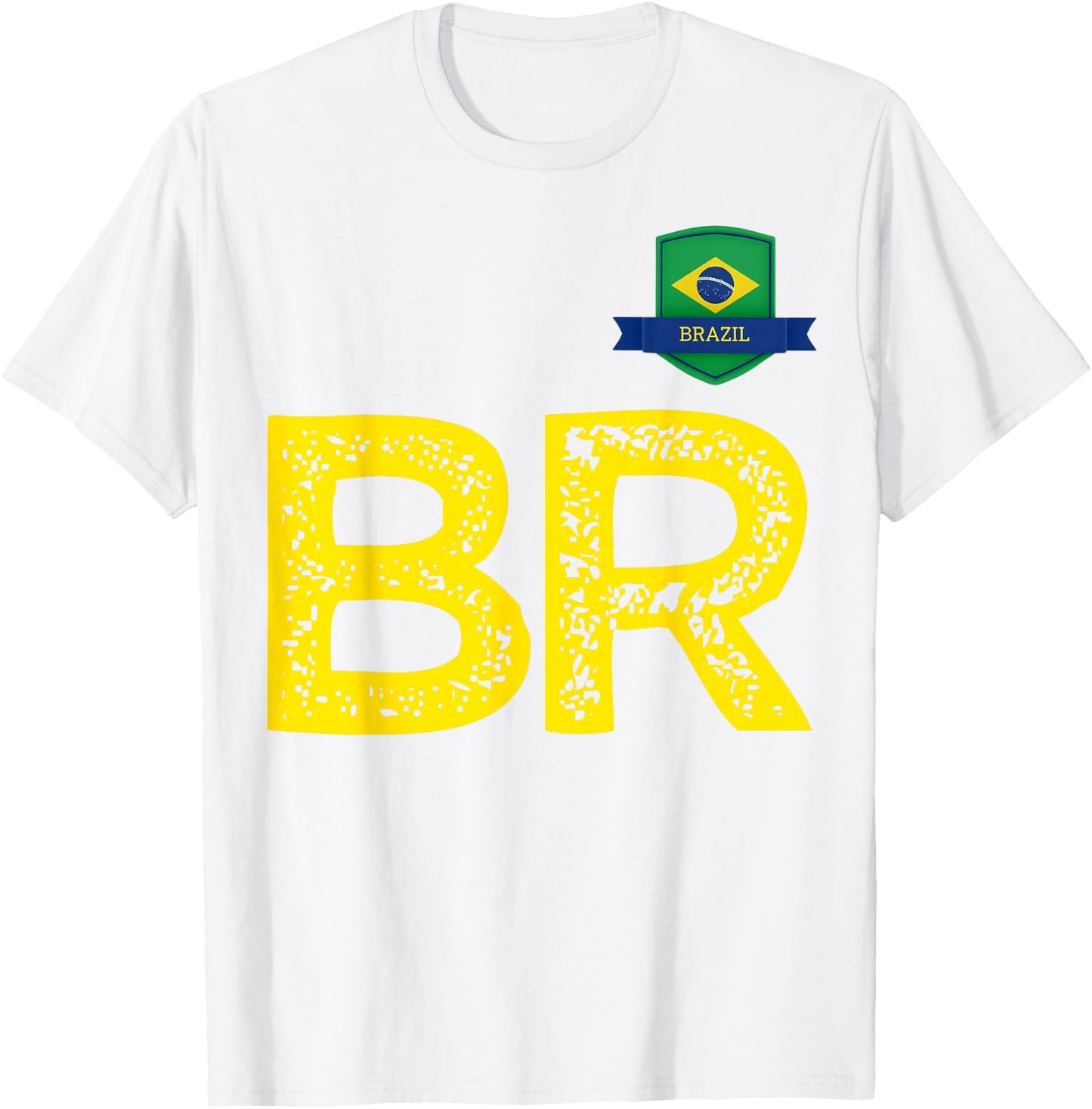 Brazil Human Flag Letter B and Letter R Brazil T-Shirt - T-Shirt | White