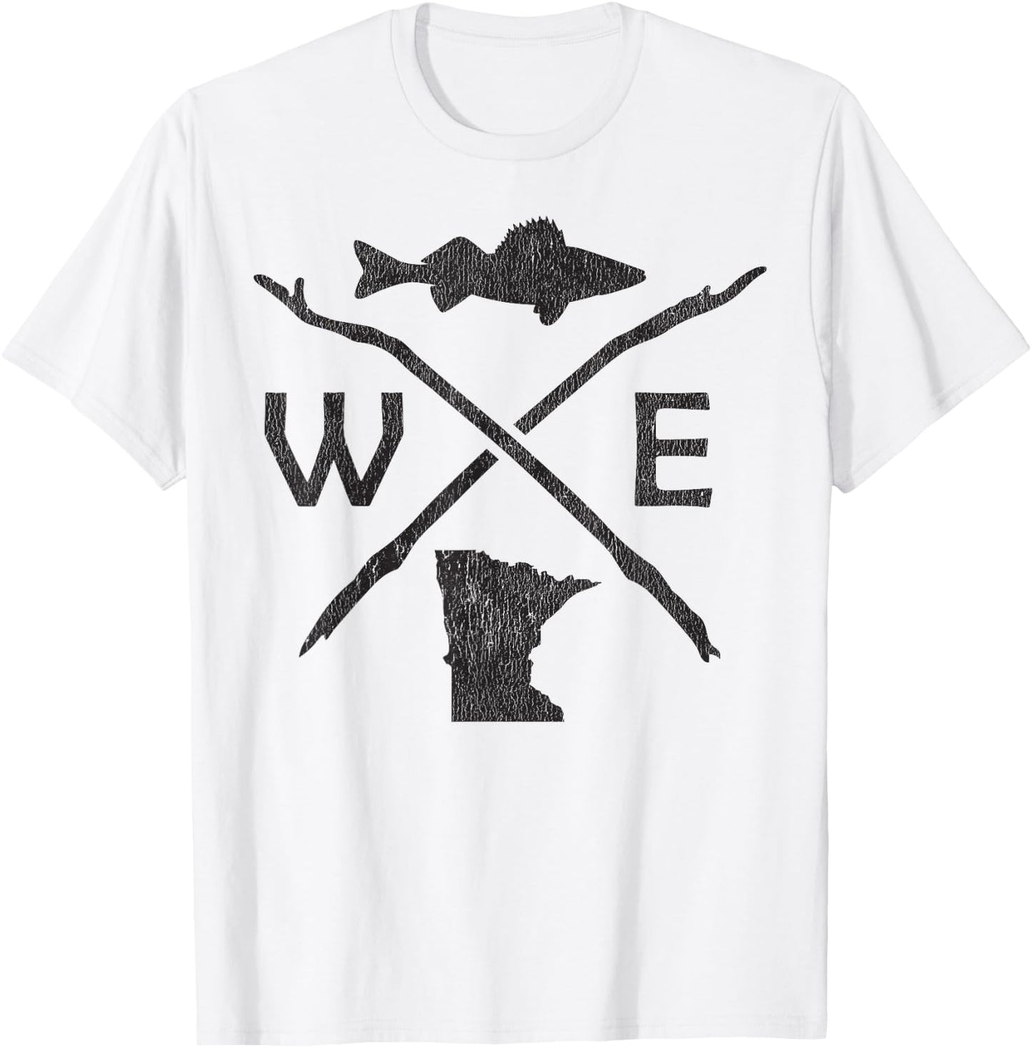 Walleye Fishing - Minnesota Walleye Fishing Compass Gift T-Shirt - T-Shirt | White