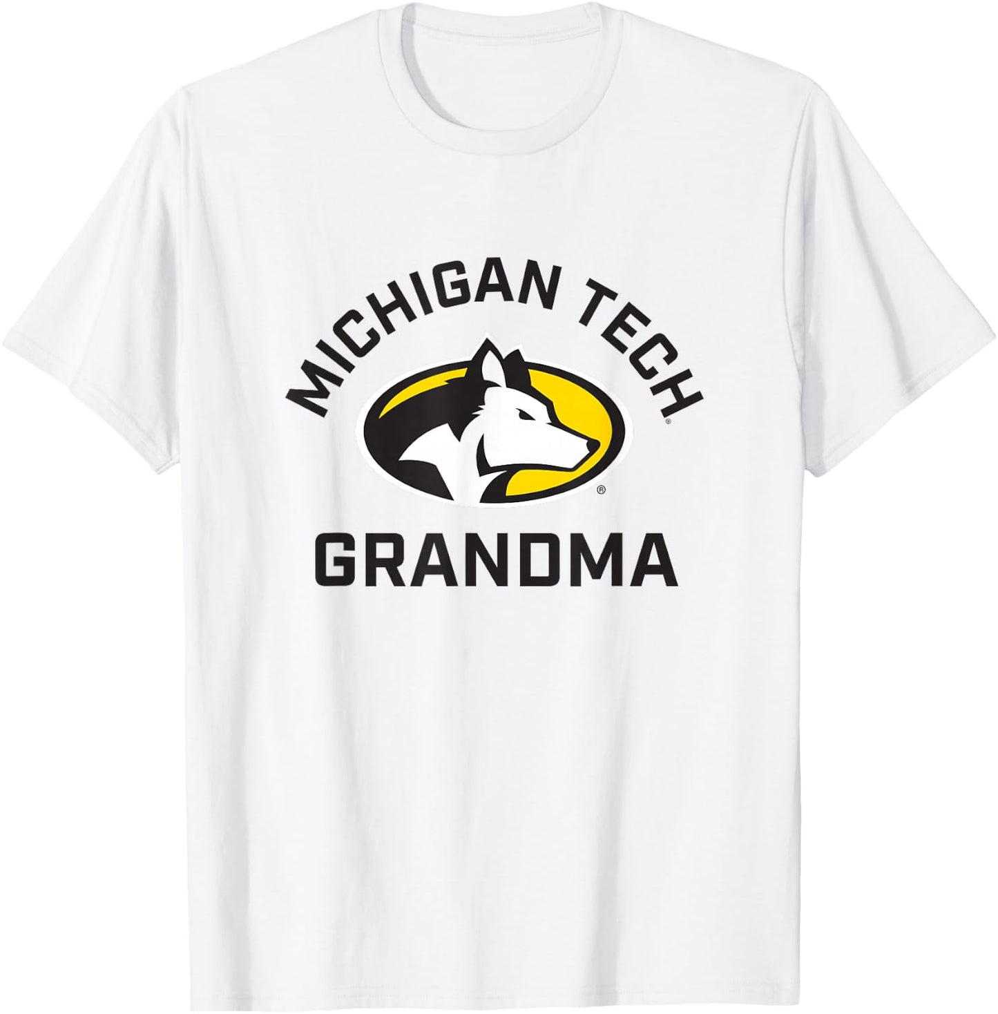 Michigan Tech Huskies Arched Grandma T-Shirt - T-Shirt | White