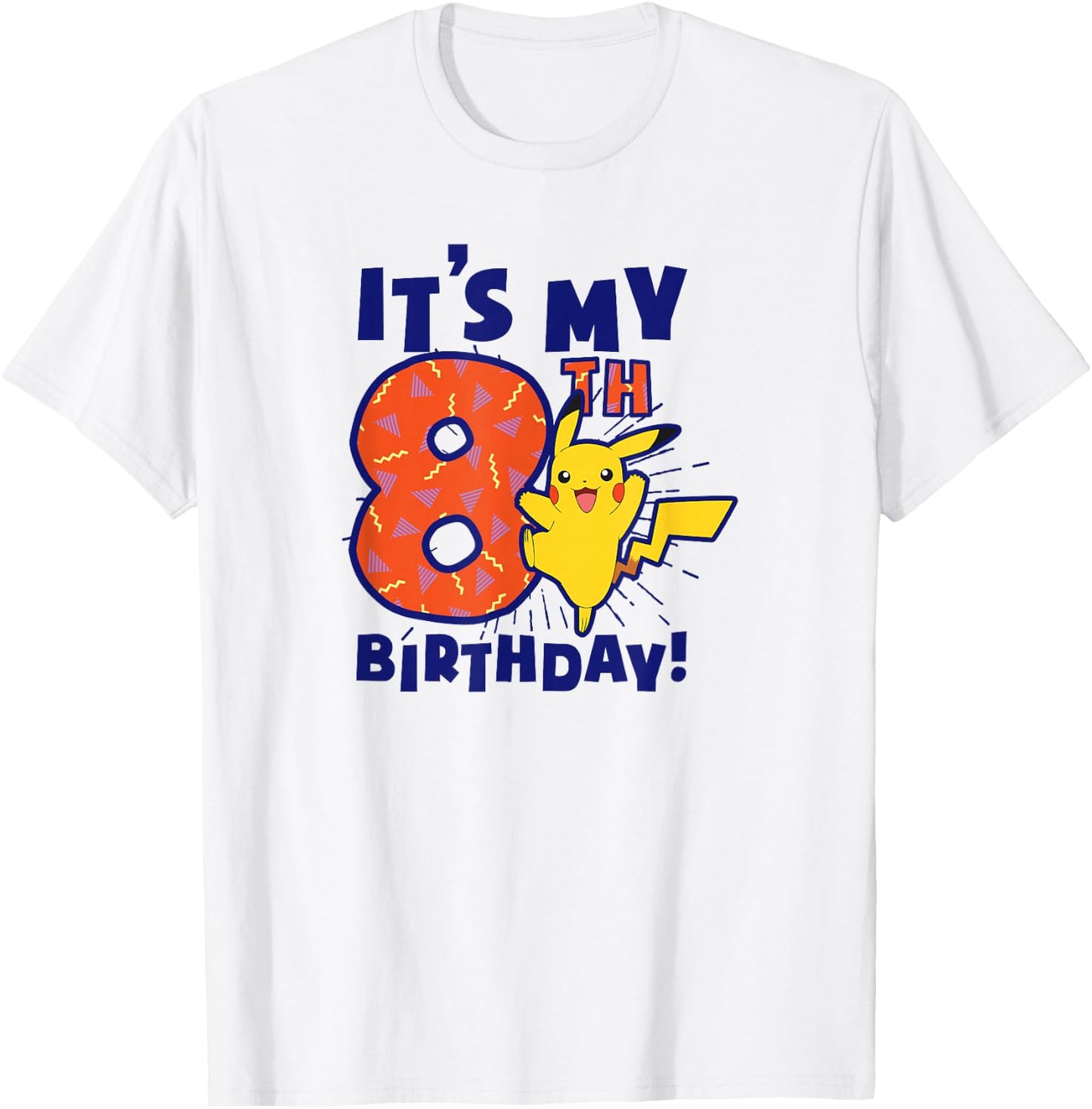 Pokémon Pikachu It's My 8th Birthday Awesome Celebration T-Shirt - T-Shirt | White