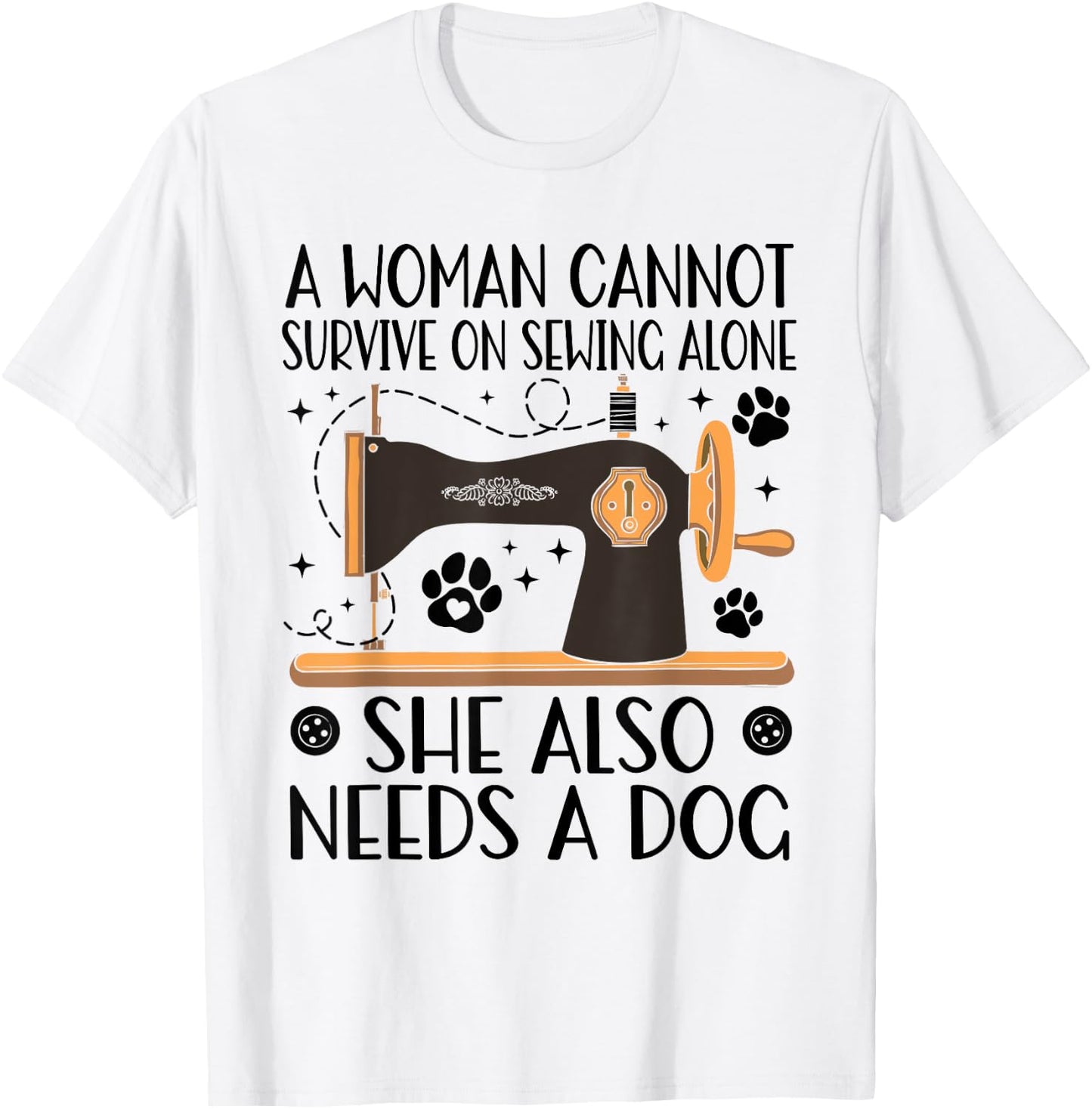 Funny Sewing Dog Lover Quilting Fabric Tailor Sewer Quilter Women Kids T-Shirt - T-Shirt | White