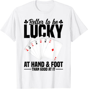 Hand and Foot Playing Cards Game Set Partner Hand Foot T-Shirt - T-Shirt | White