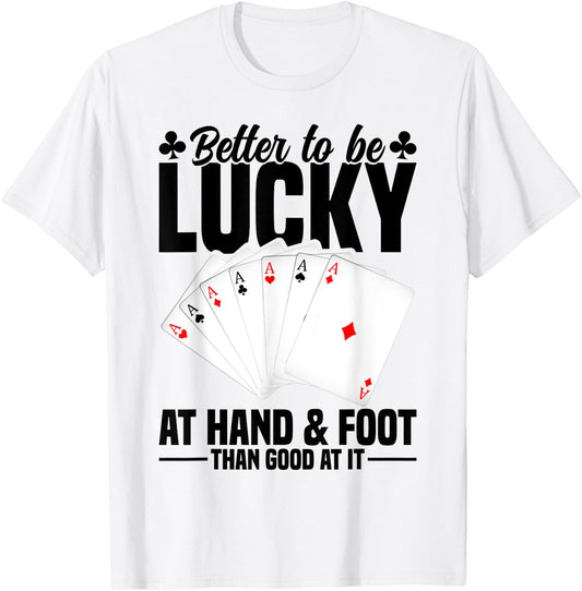 Hand and Foot Playing Cards Game Set Partner Hand Foot T-Shirt - T-Shirt | White