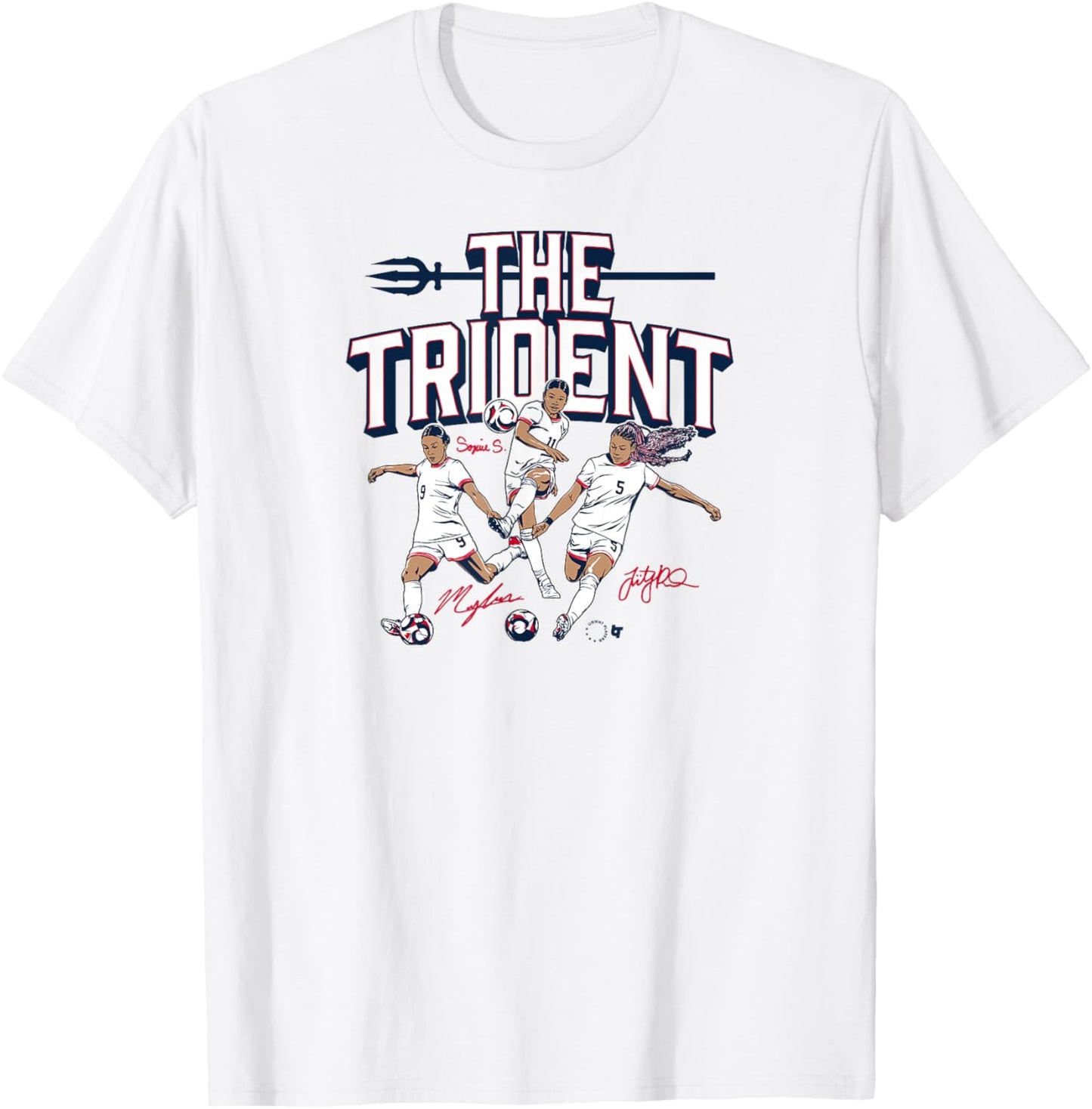 Swanson, Rodman, & Smith - The Trident - USA Women's Soccer T-Shirt - T-Shirt | White