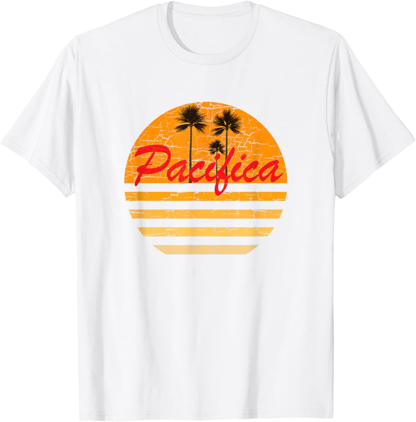 Pacifica, CA Vintage Retro 70s Throwback Surf T-Shirt - T-Shirt | White