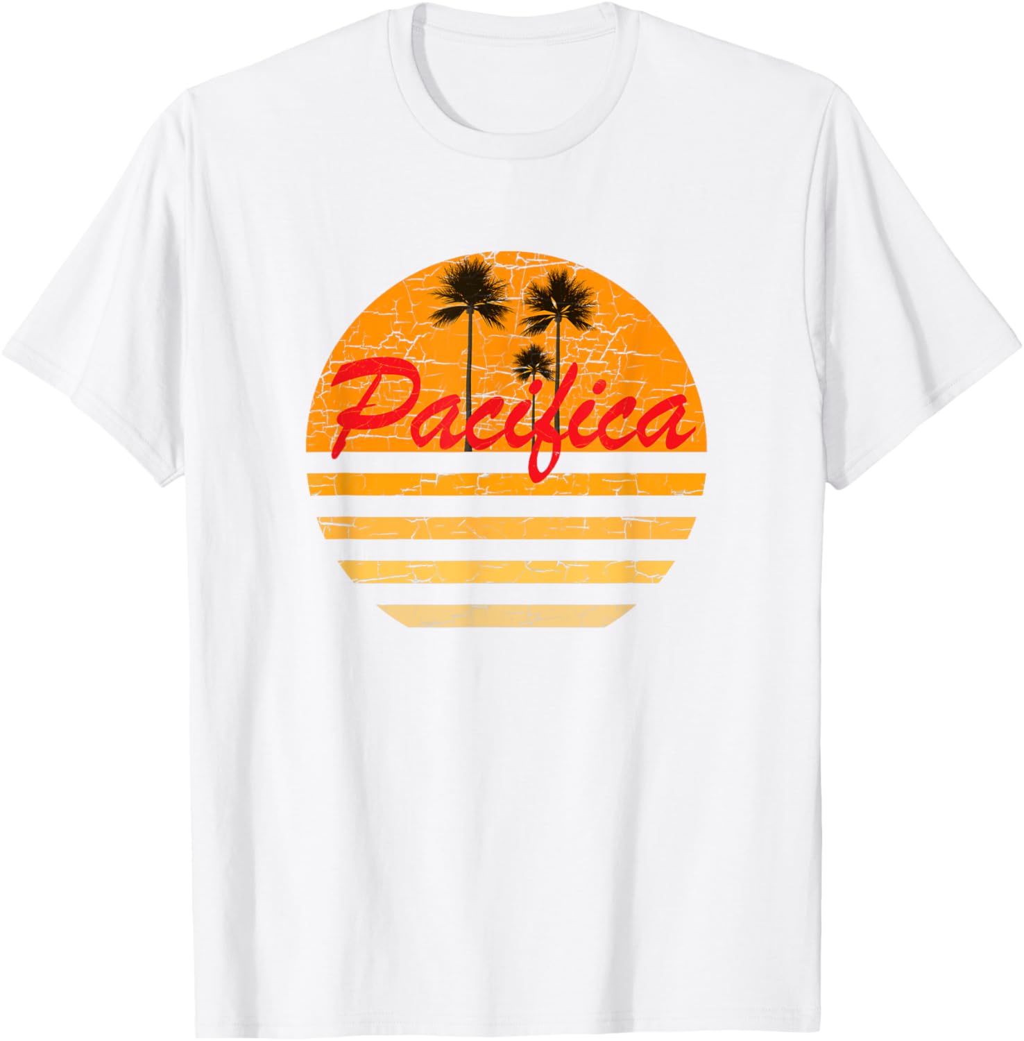 Pacifica, CA Vintage Retro 70s Throwback Surf T-Shirt - T-Shirt | White