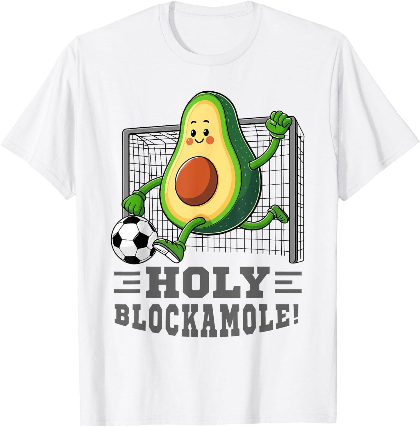 Holy Blockamole soccer player funny soccer goalie avocado T-Shirt - T-Shirt | White