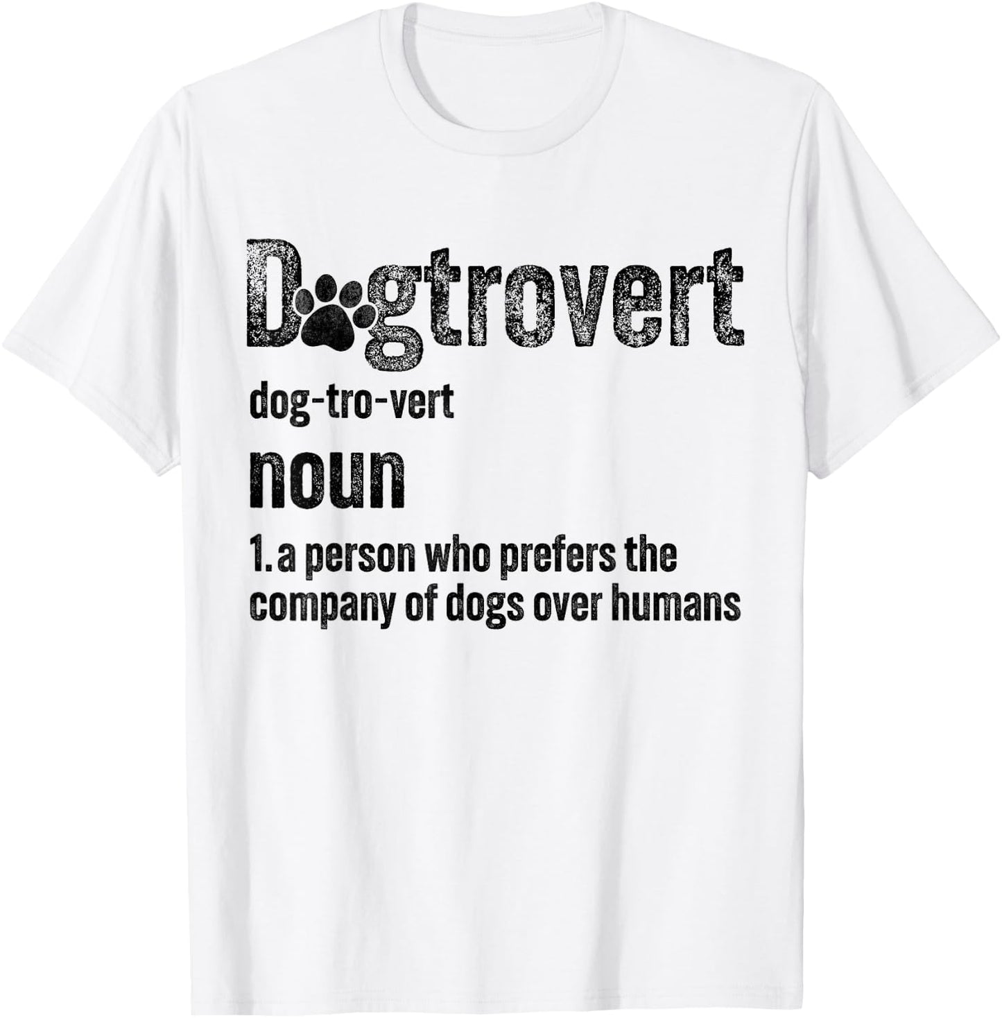 Dogtrovert Definition Funny Vintage Dog Lover Women Men Kids T-Shirt - T-Shirt | White