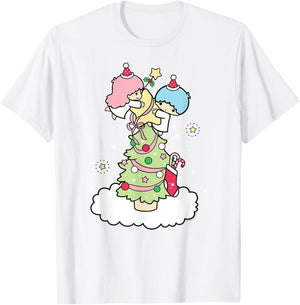 Little Twin Stars Christmas Tree T-Shirt - T-Shirt | White