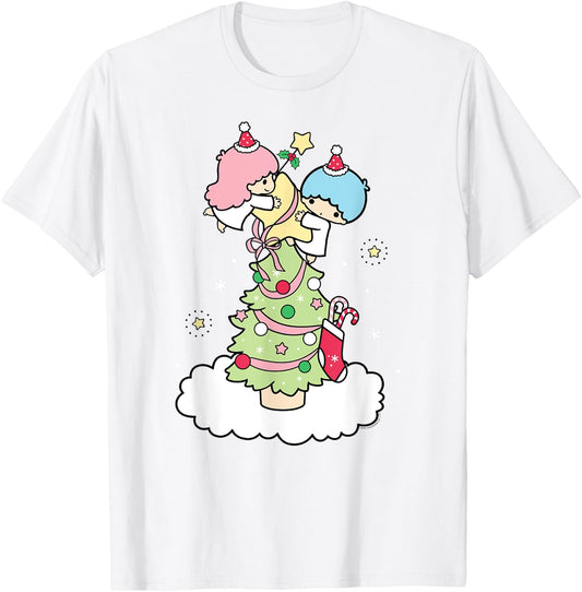 Little Twin Stars Christmas Tree T-Shirt - T-Shirt | White