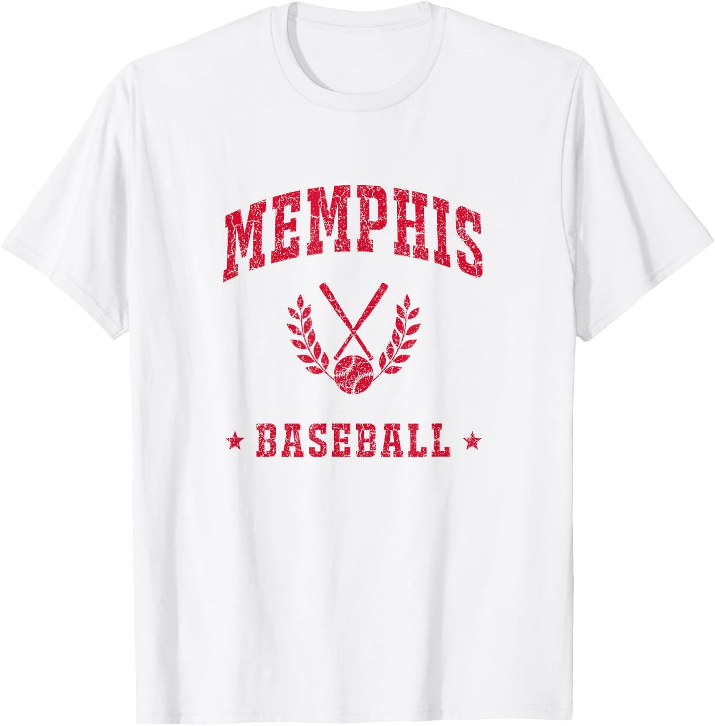 Memphis Baseball Vintage Gameday Retro Baseball Lover T-Shirt - T-Shirt | White
