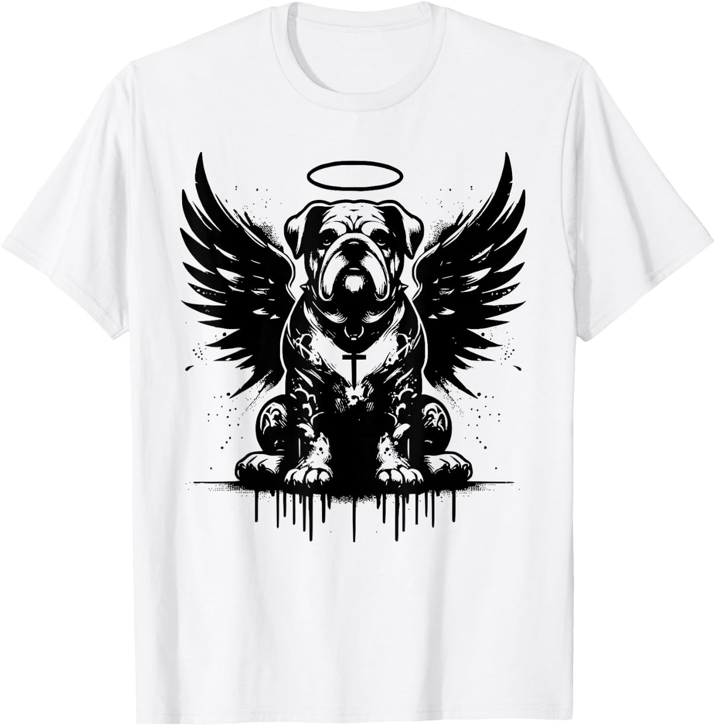Bulldog With Wings Of An Angel Men Women T-Shirt - T-Shirt | White