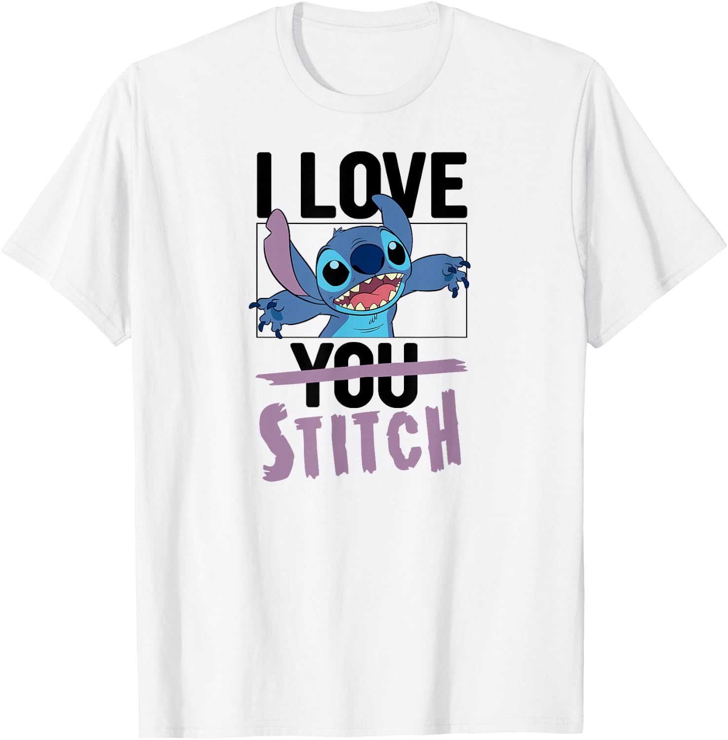 Lilo & Stitch - Valentines Day I Love Stitch T-Shirt - T-Shirt | White