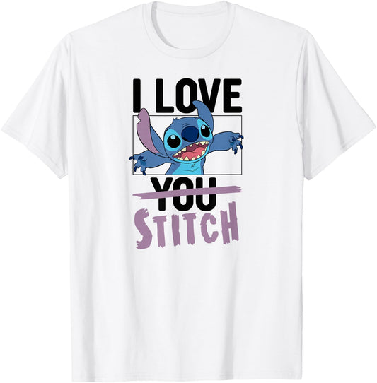 Lilo & Stitch - Valentines Day I Love Stitch T-Shirt - T-Shirt | White